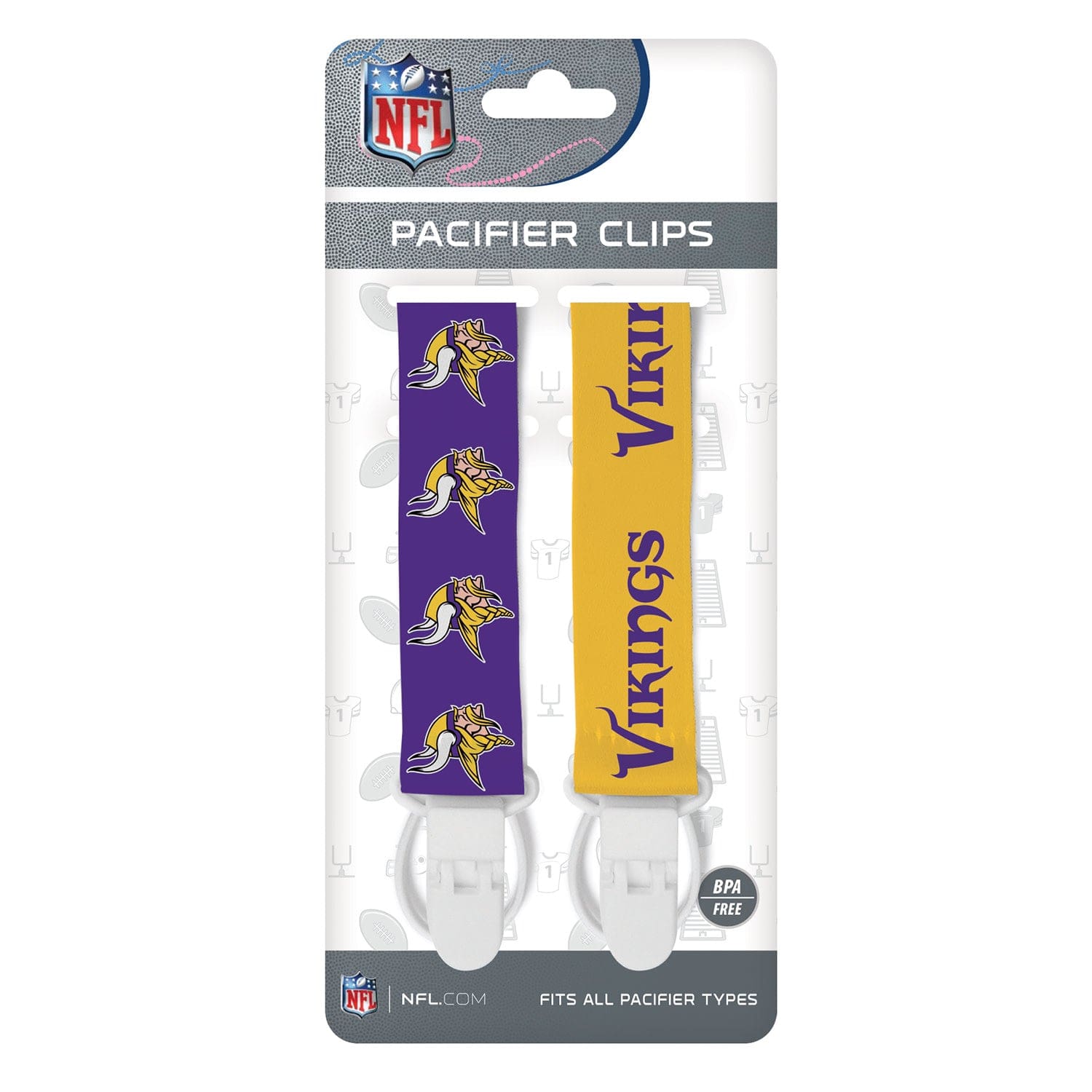Minnesota Vikings Pacifier Clip Set - 2-Pack