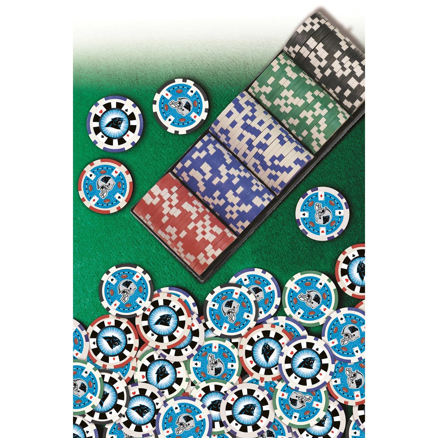 Carolina Panthers 100-Piece Poker Chip Set - Sports Gifts, Sports Memorabilia, Sports Collectibles, Fan Shop
