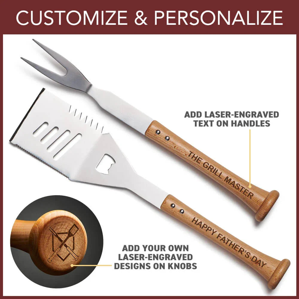 "Turn-Two" Grill Tool Set | Fully Customizable! - Sports Collectibles, Sports Memorabilia, Sports Fan Shop, Sports Gifts