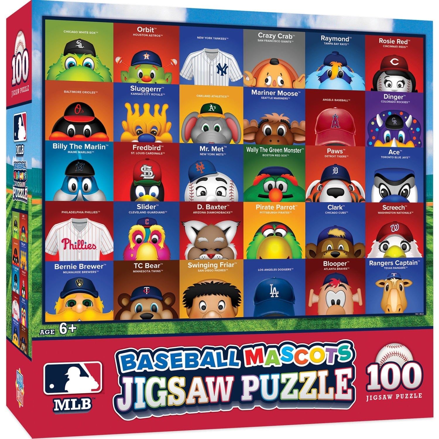 100-Piece Jigsaw Puzzle Featuring MLB Mascots - Sports Gifts, Sports Memorabilia, Sports Collectibles, Fan Shop