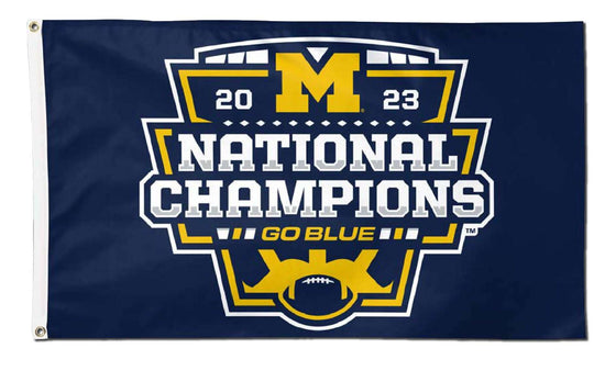 Michigan Wolverines 2024 CFP NCAA National Champs 3'x5' Deluxe Flag with Grommets - 757 Sports Collectibles