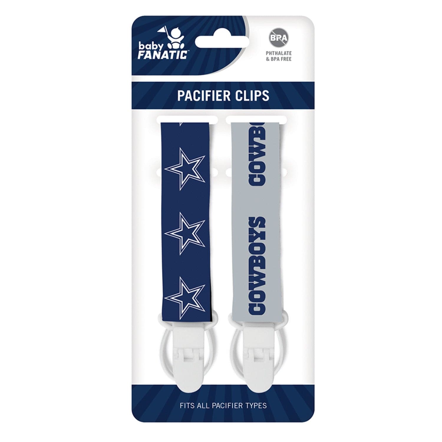 Dallas Cowboys Pacifier Clip Set - 2-Pack
