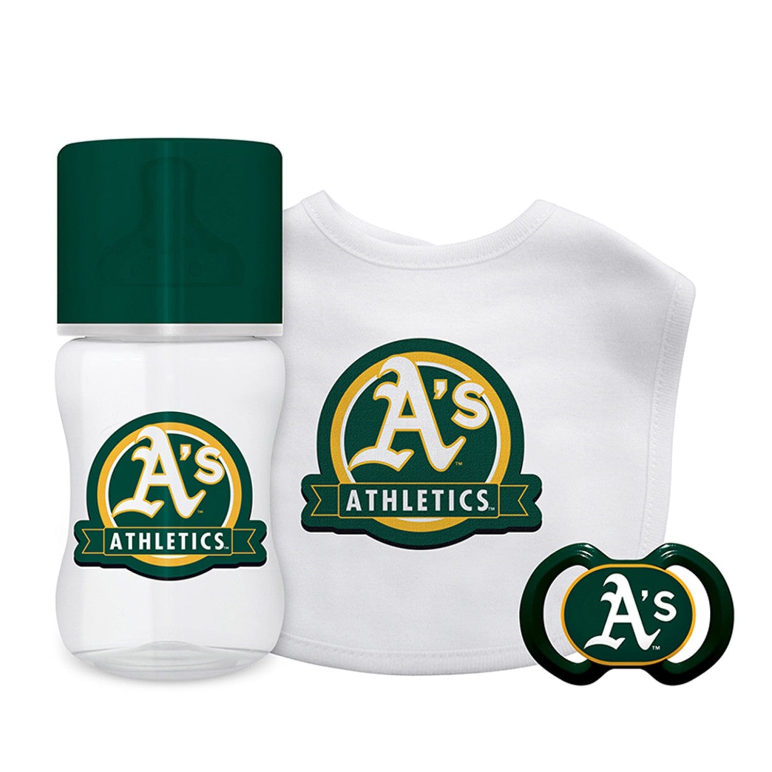 Oakland Athletics 3-Piece Baby Gift Set - Sports Gifts, Sports Memorabilia, Sports Collectibles, Fan Shop