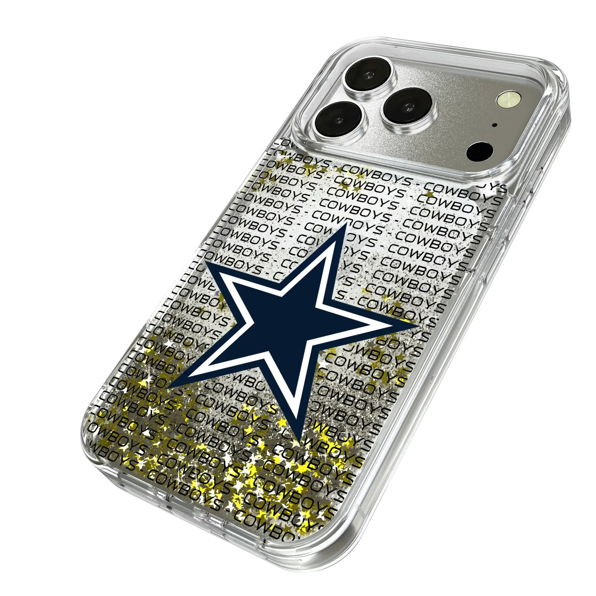 Dallas Cowboys Text Backdrop Glitter Phone Case