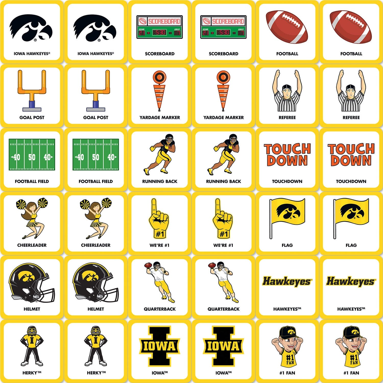Iowa Hawkeyes Memory Matching Game - Sports Gifts, Sports Memorabilia, Sports Collectibles, Fan Shop
