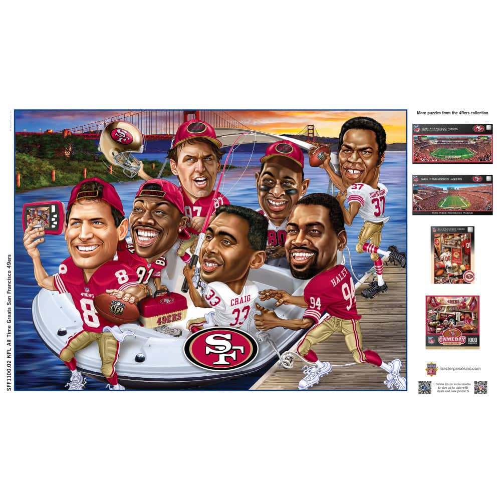 San Francisco 49ers - Legendary Players 500 Piece Jigsaw Puzzle - Sports Gifts, Sports Memorabilia, Sports Collectibles, Fan Shop