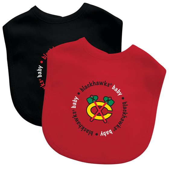 Chicago Blackhawks - Baby Bibs 2-Pack - Red & Black - 757 Sports Collectibles