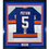 Framed Autographed/Signed Denis Potvin 35x39 New York Blue Hockey Jersey JSA COA