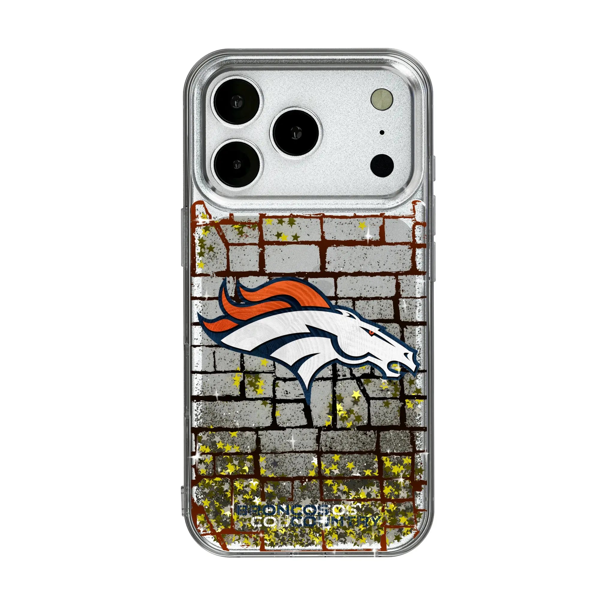 Denver Broncos Brick Glitter Phone Case for Apple iPhone