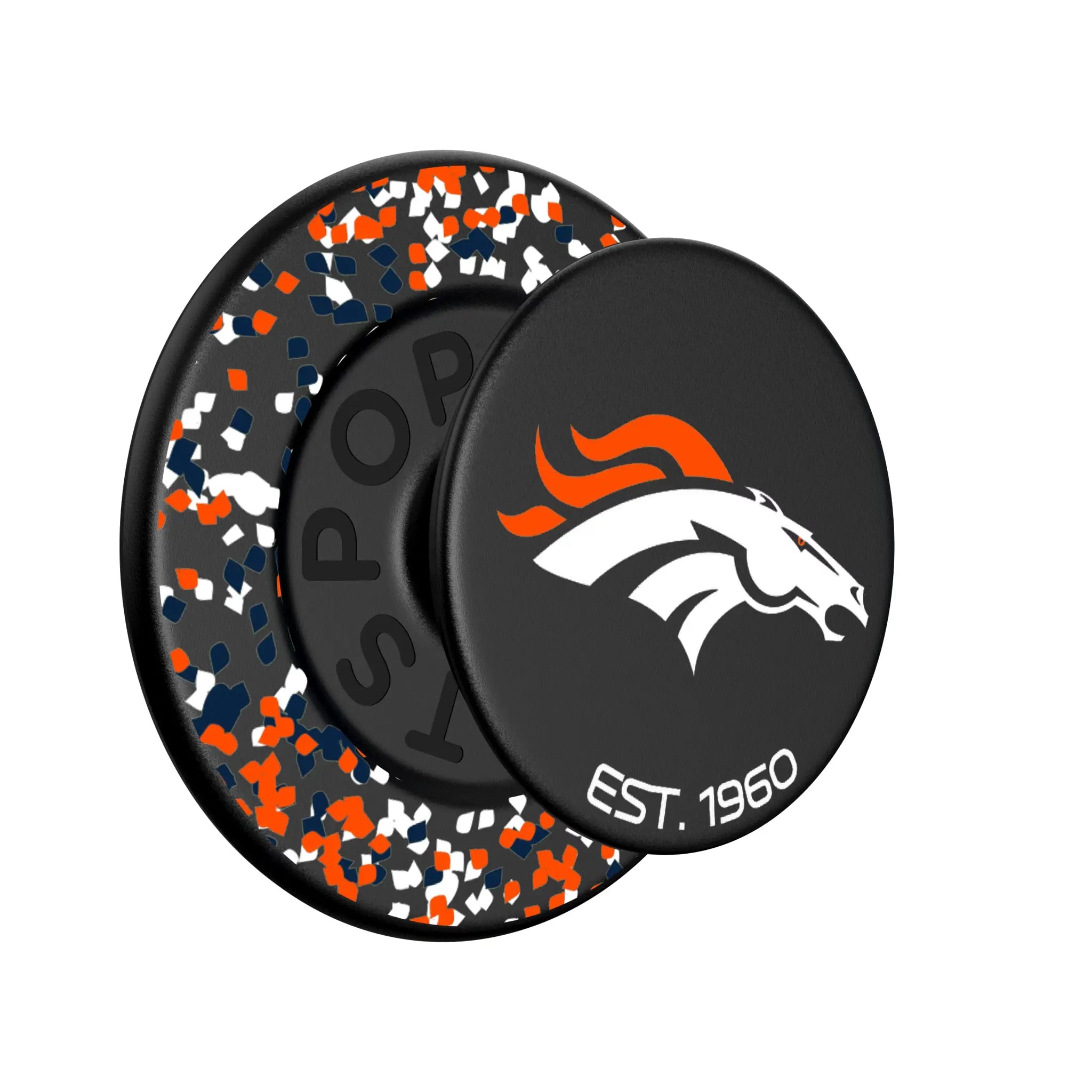 Denver Broncos Confetti PopSockets Magnetic Phone Grip and Stand