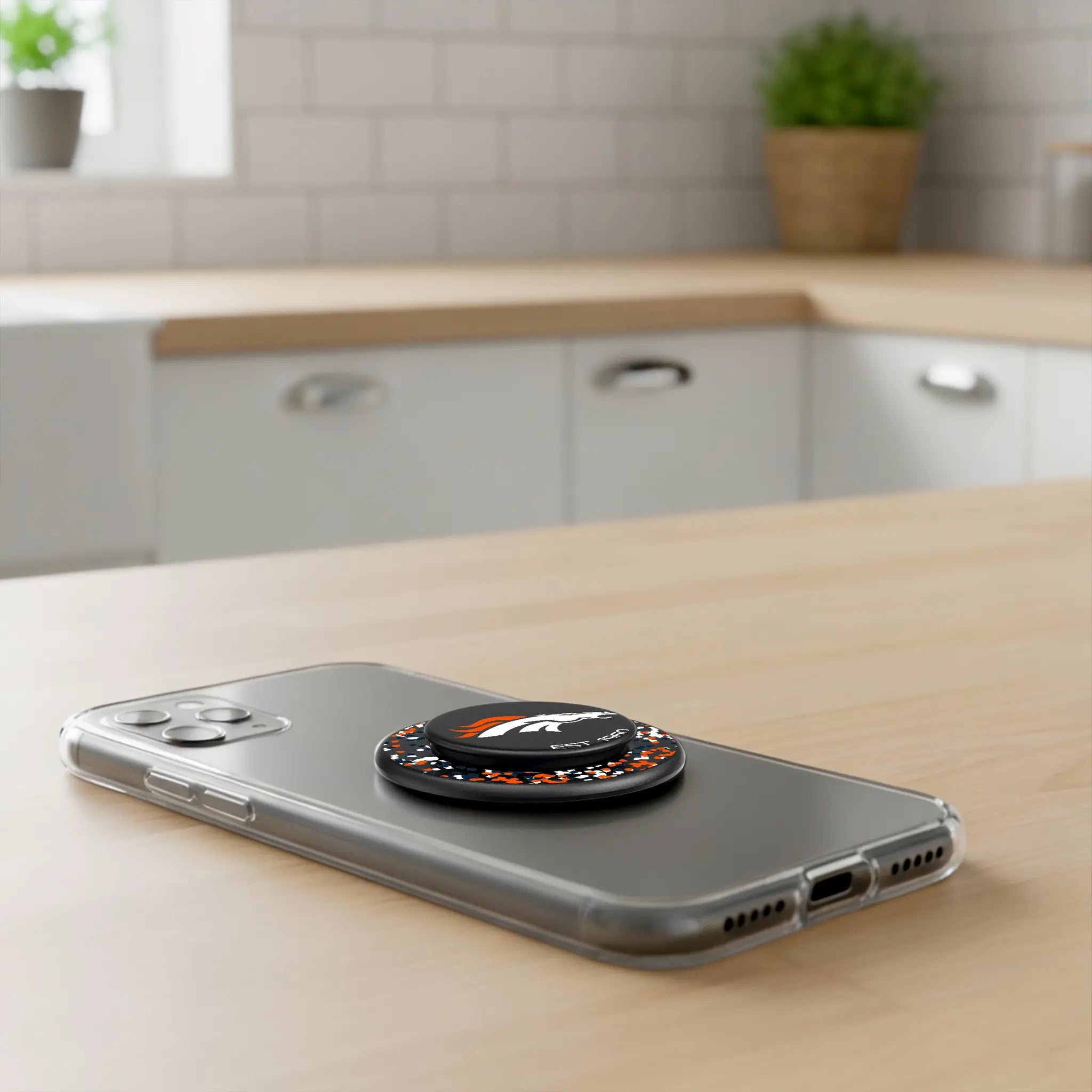 Denver Broncos Confetti PopSockets Magnetic Phone Grip and Stand
