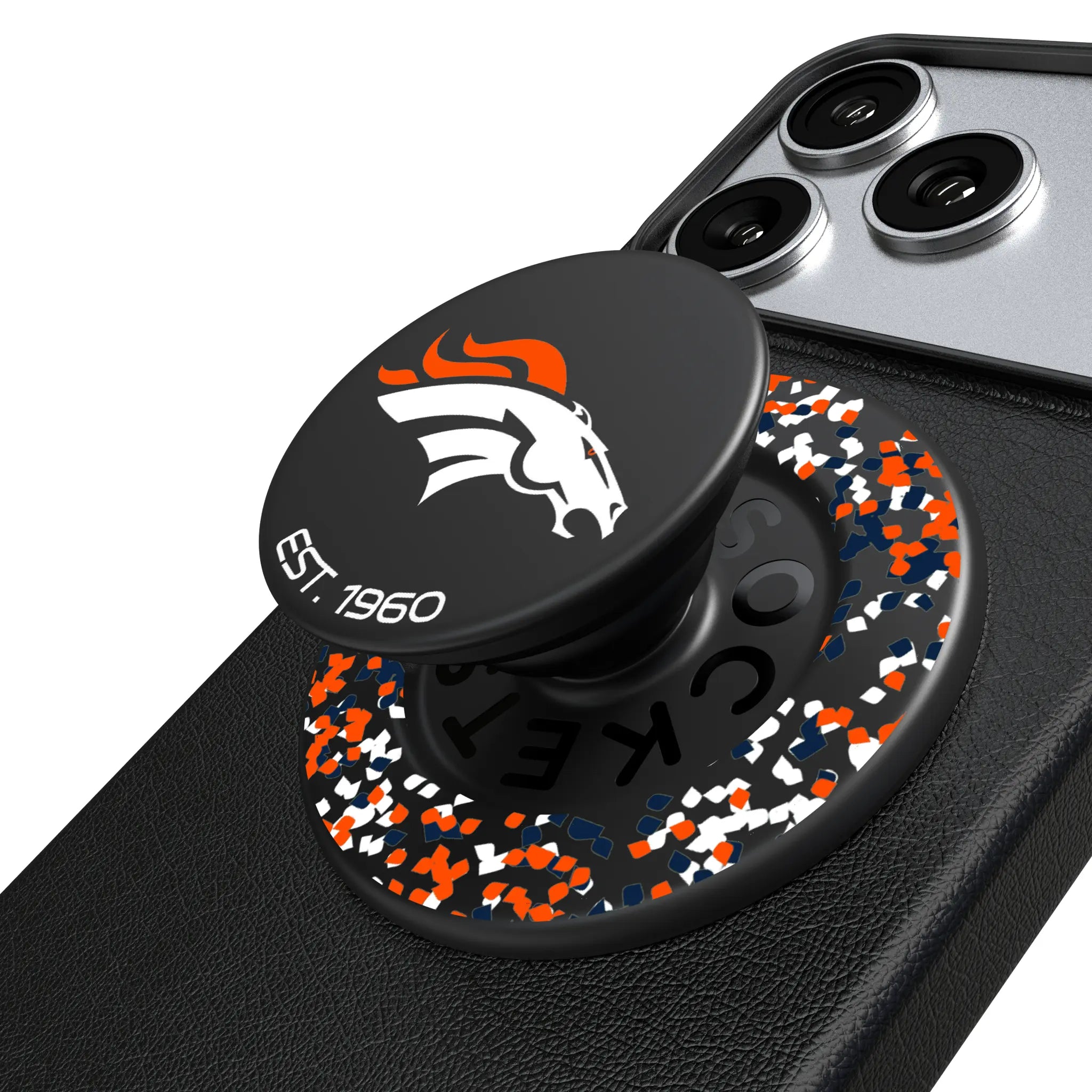 Denver Broncos Confetti PopSockets Magnetic Phone Grip and Stand