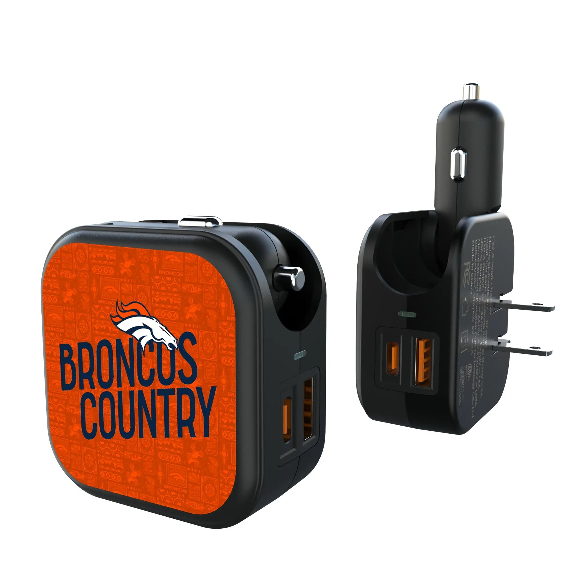 Denver Broncos 2024 Illustrated Limited Edition 2 in 1 USB A/C Charger