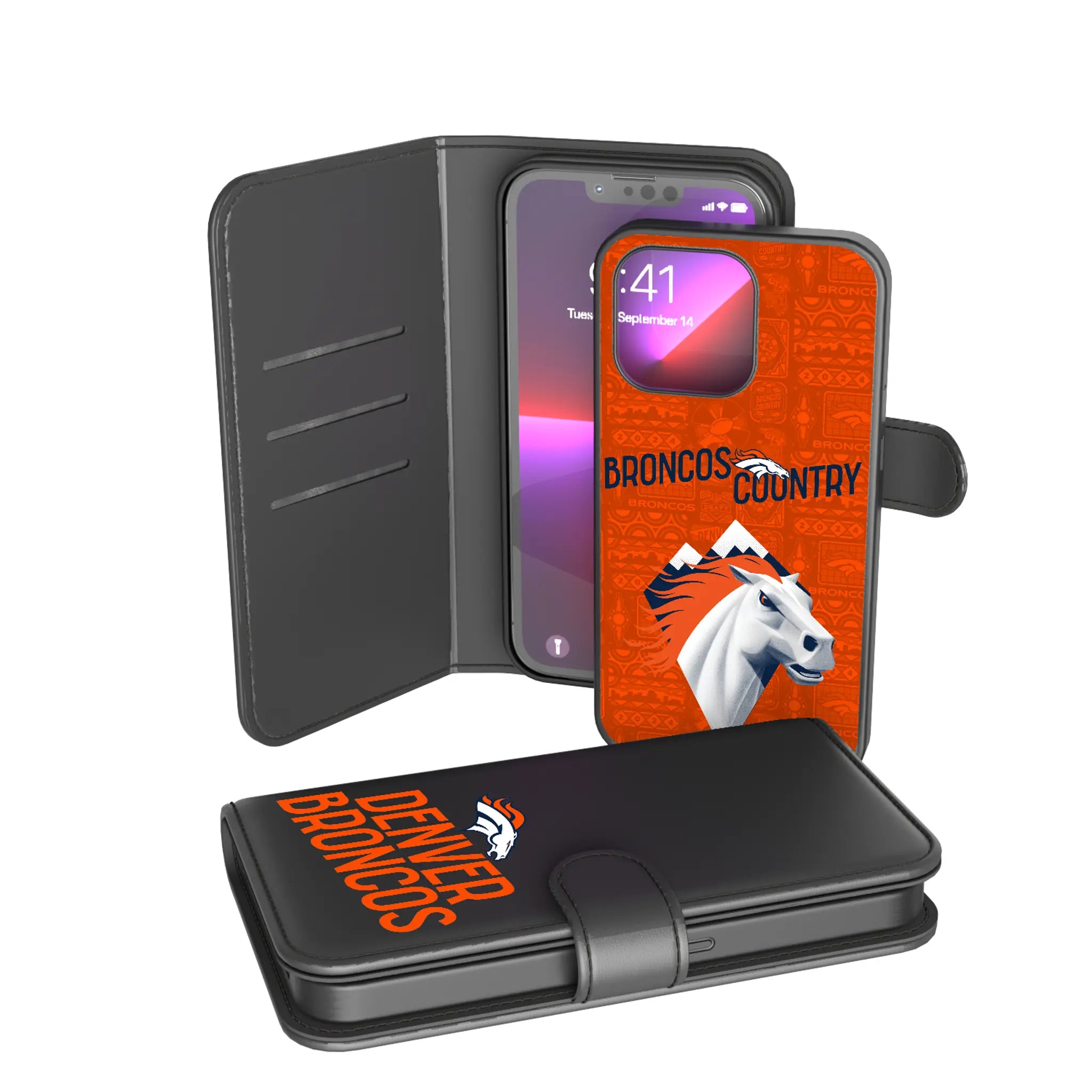 Denver Broncos 2024 Illustrated Limited Edition Wallet Phone Case