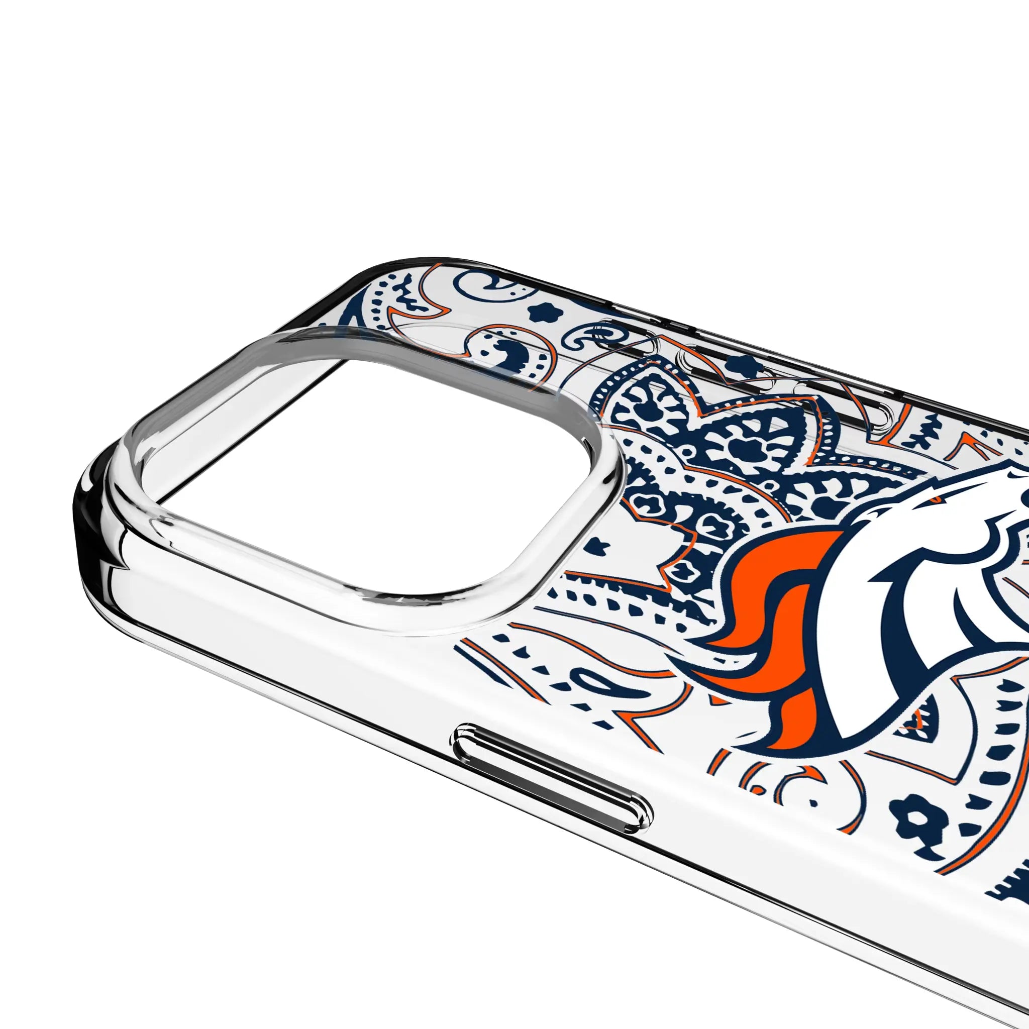 Denver Broncos Paisley Clear Phone Case for Apple iPhone