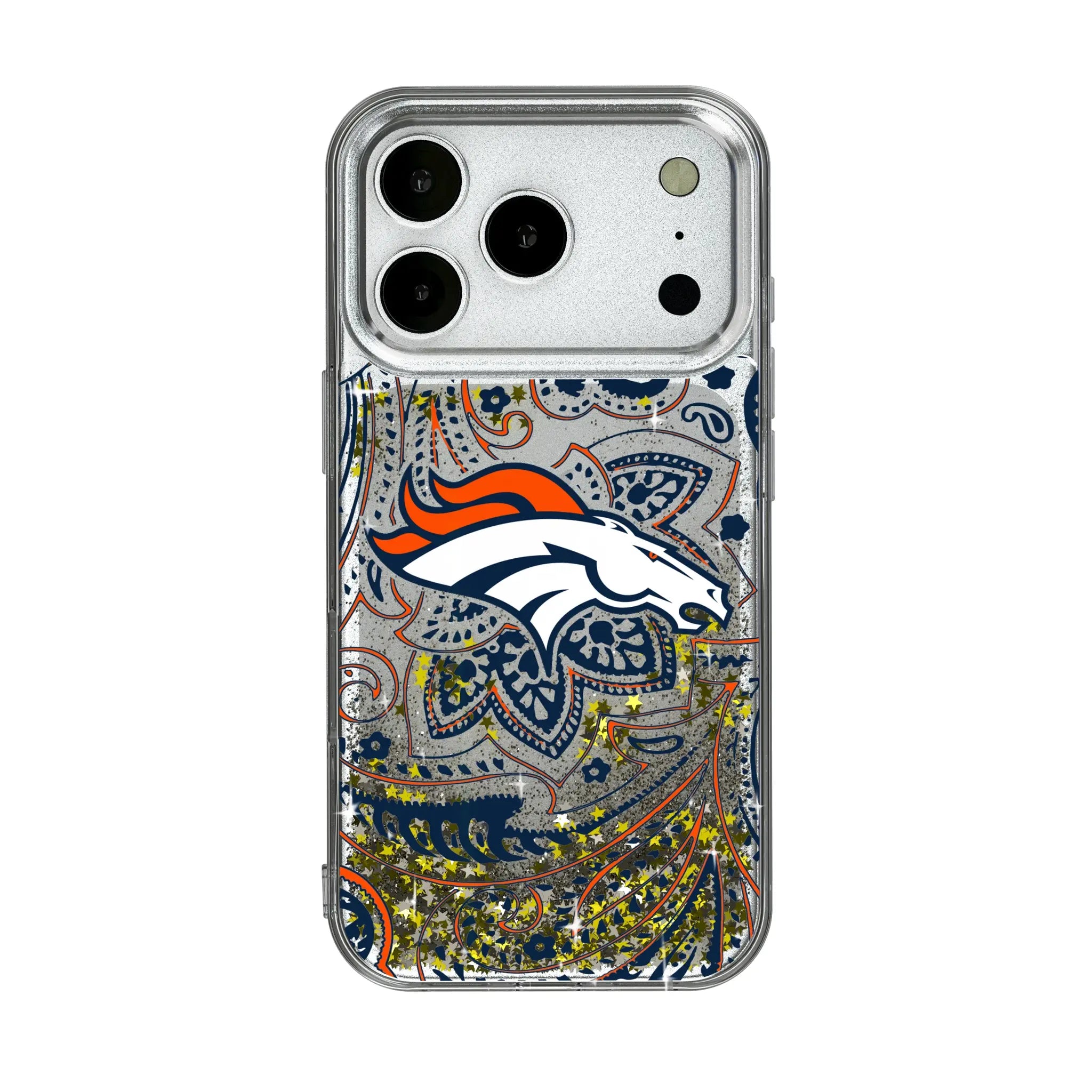 Denver Broncos Paisley Glitter Phone Case