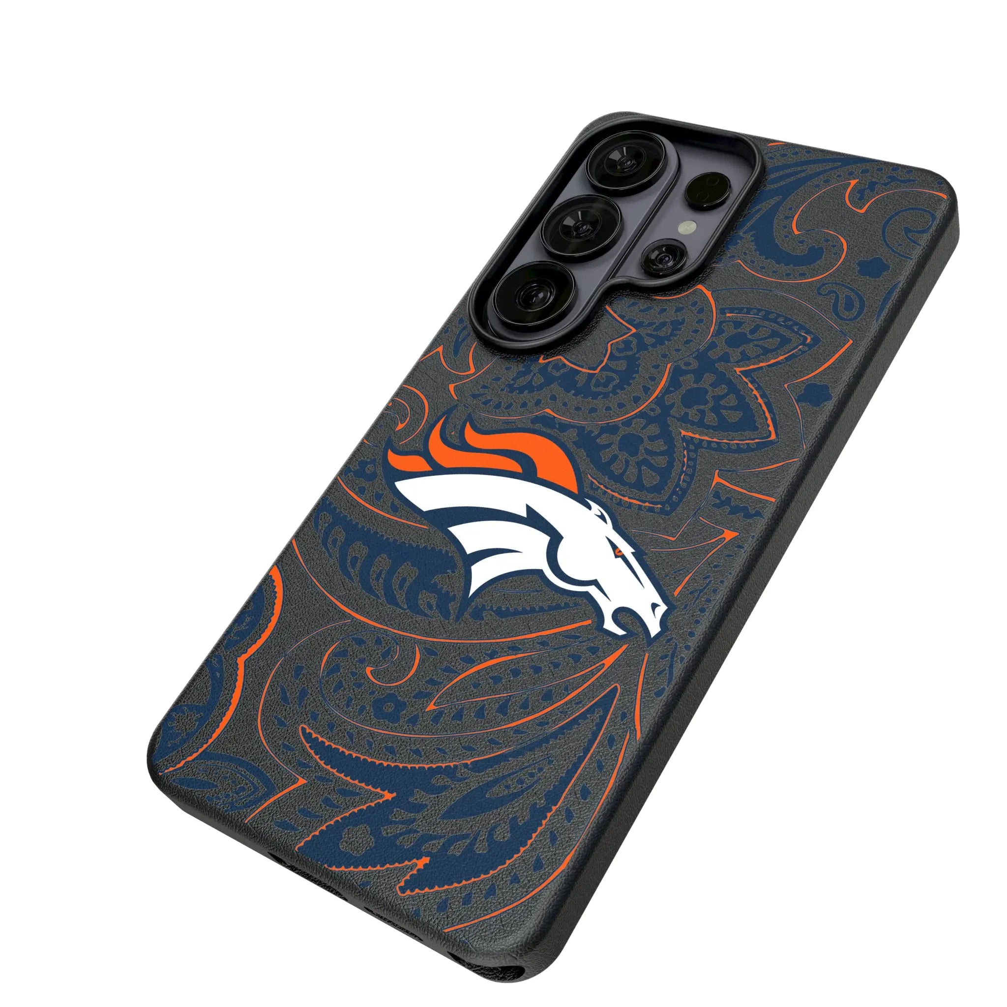 Denver Broncos Paisley MagSafe Compatible Phone Case for Samsung Galaxy