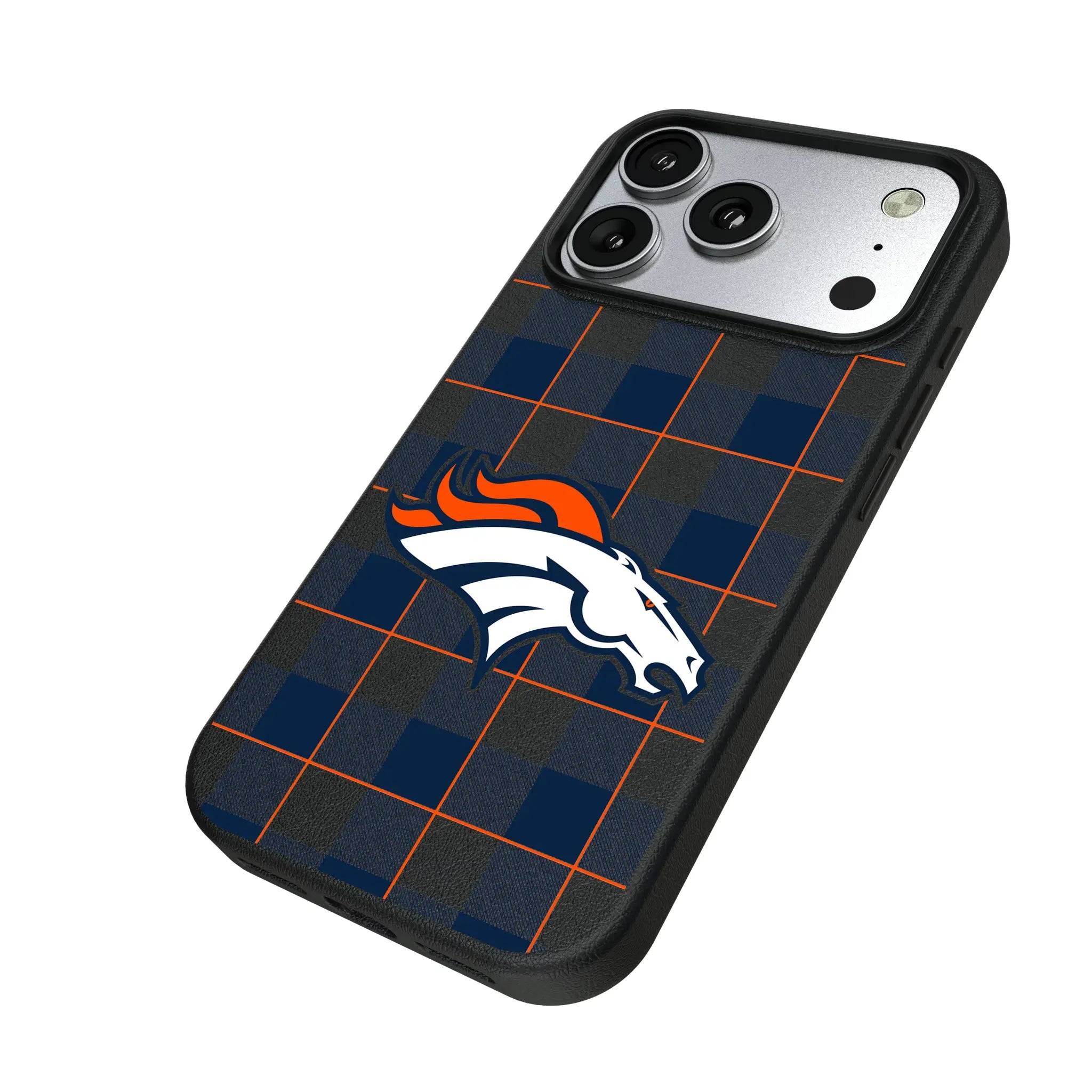 Denver Broncos Plaid MagSafe Compatible Phone Case for Apple iPhone