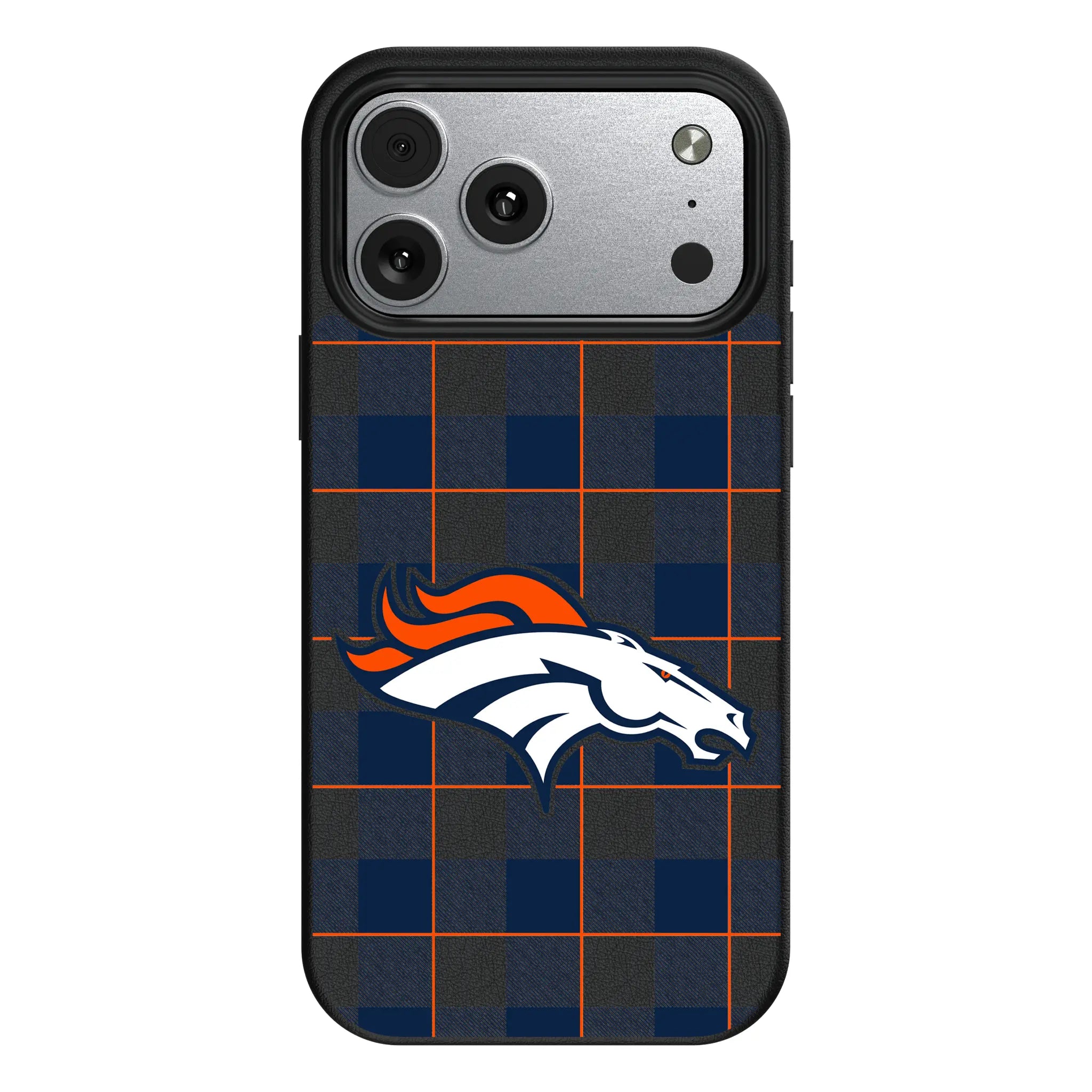 Denver Broncos Plaid MagSafe Compatible Phone Case for Apple iPhone