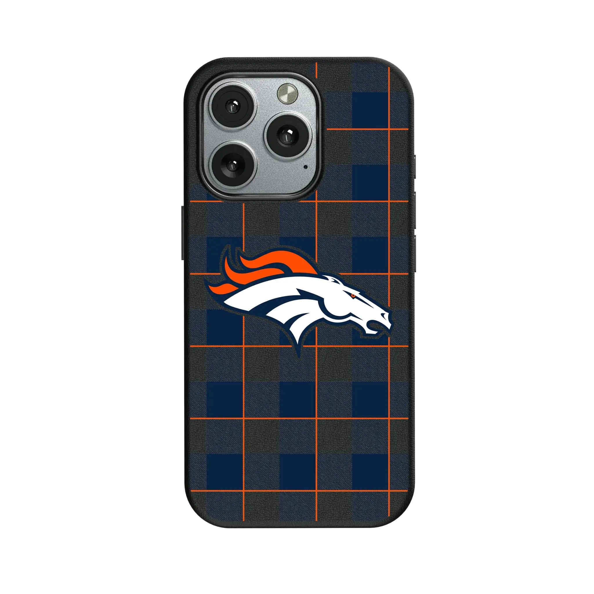 Denver Broncos Plaid MagSafe Compatible Phone Case for Apple iPhone