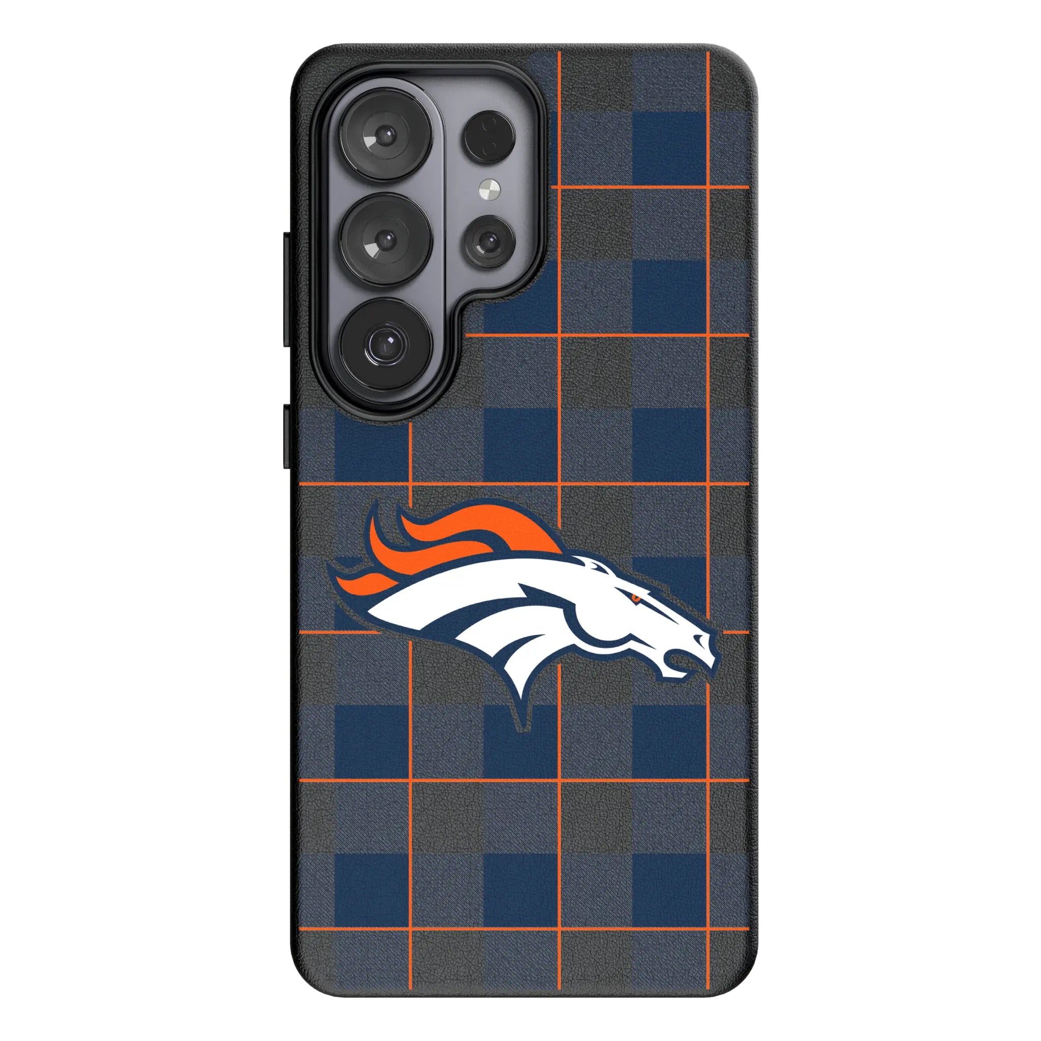 Denver Broncos Plaid MagSafe Compatible Phone Case for Samsung Galaxy