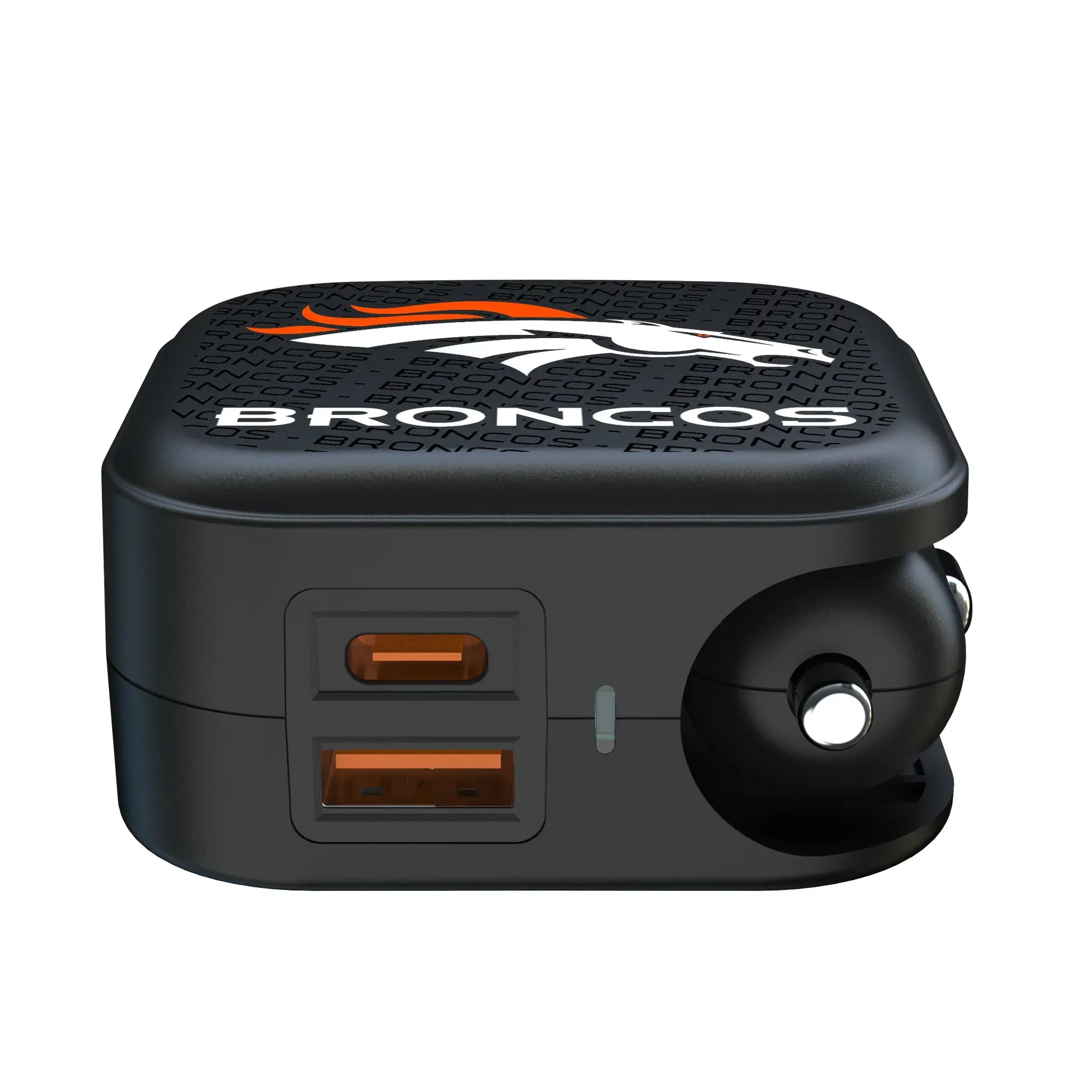 Denver Broncos Text Backdrop 2 in 1 USB A/C Charger