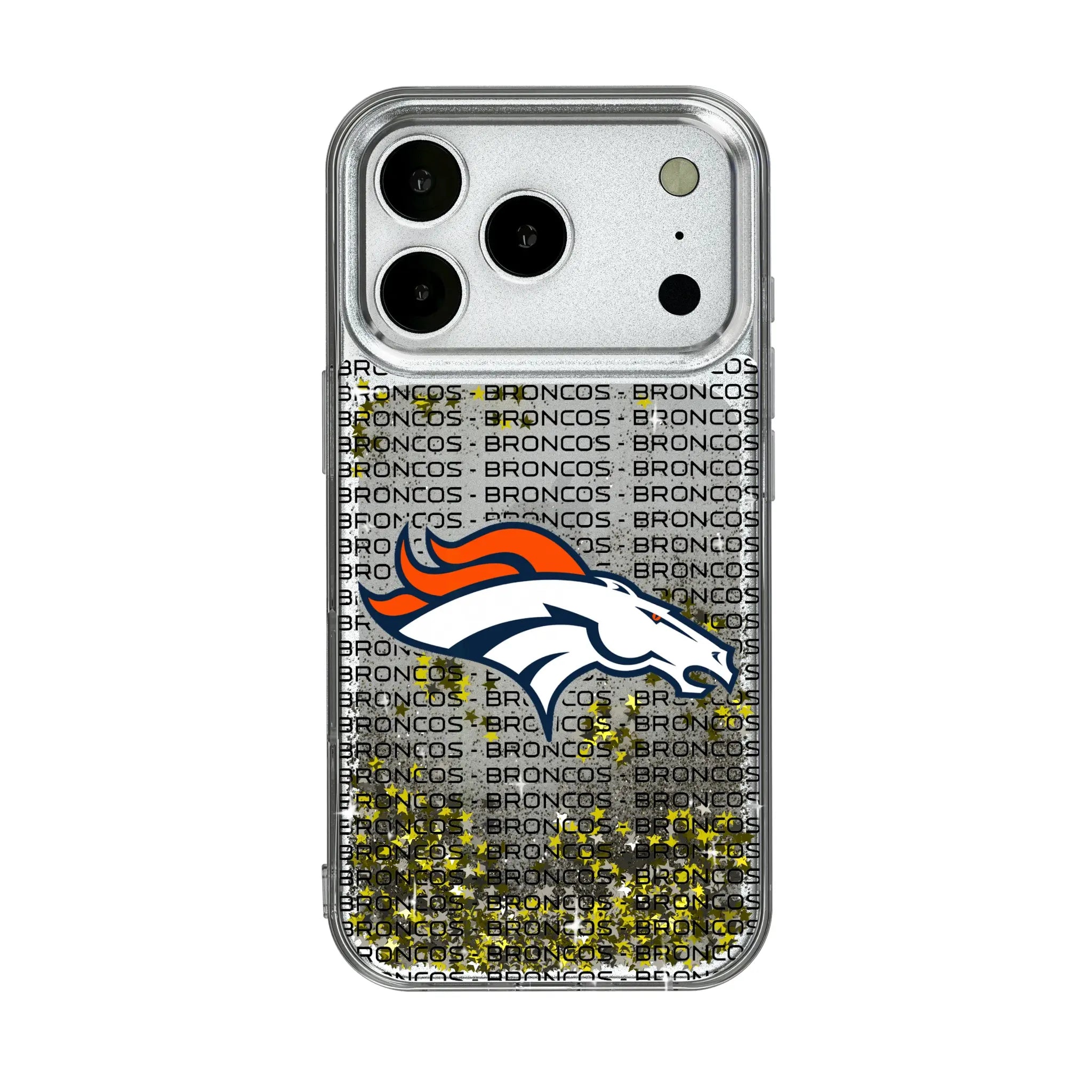 Denver Broncos Text Backdrop Glitter Phone Case