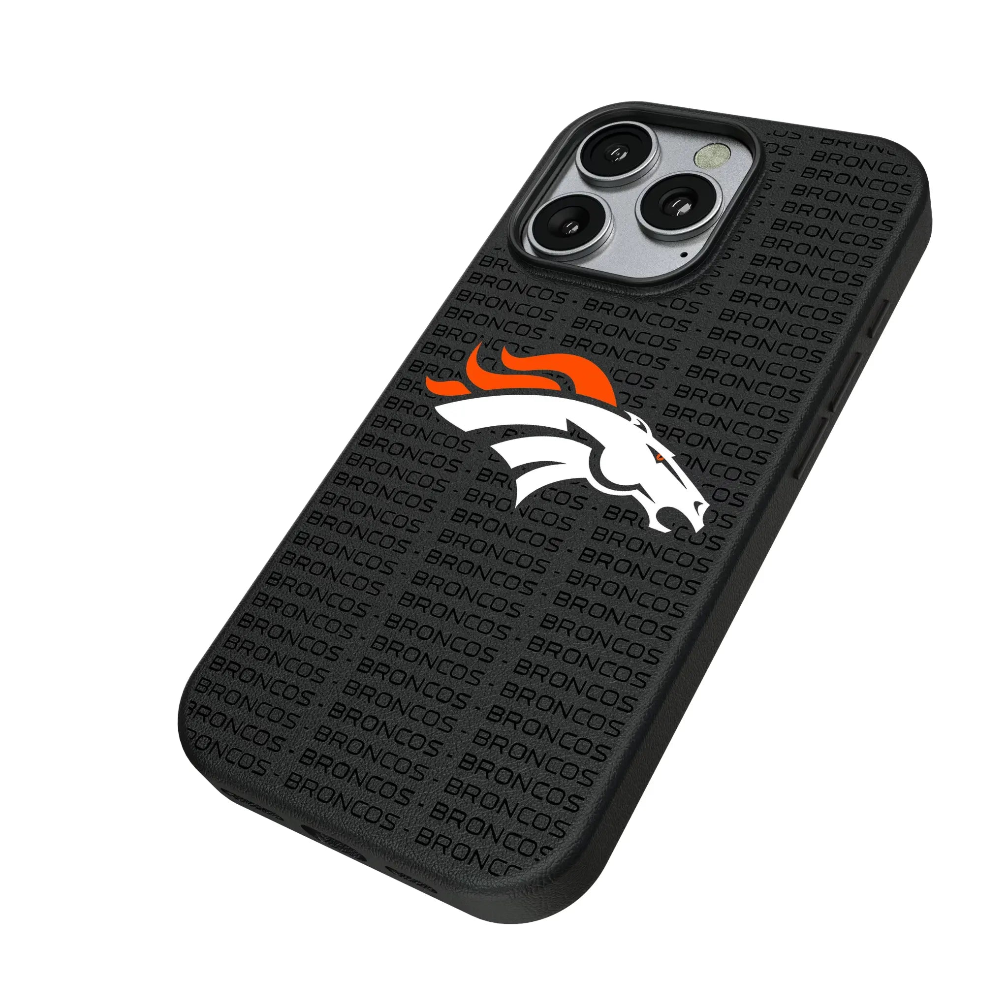 Denver Broncos Text Backdrop MagSafe Compatible Phone Case for Apple iPhone