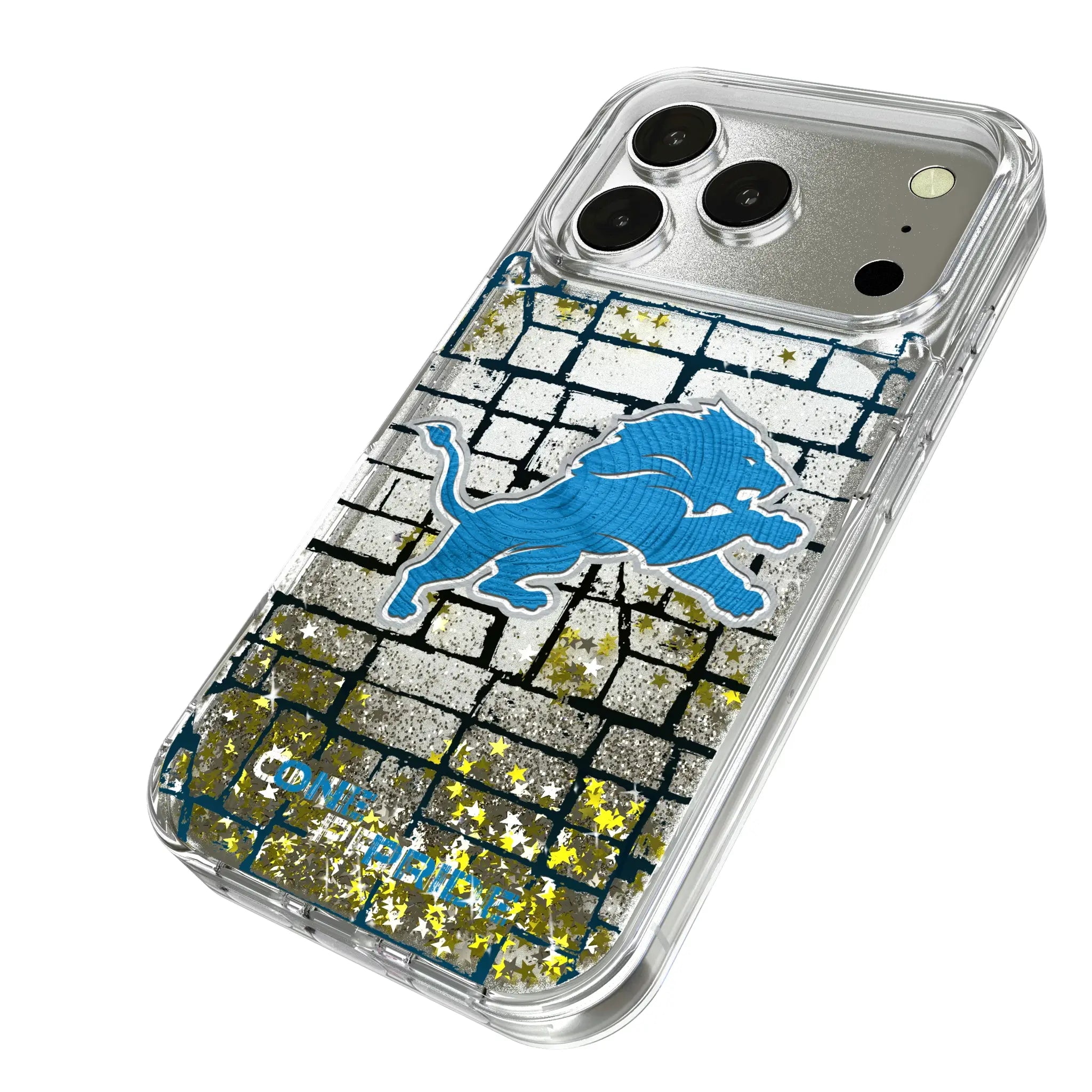 Detroit Lions Brick Glitter Phone Case for Apple iPhone