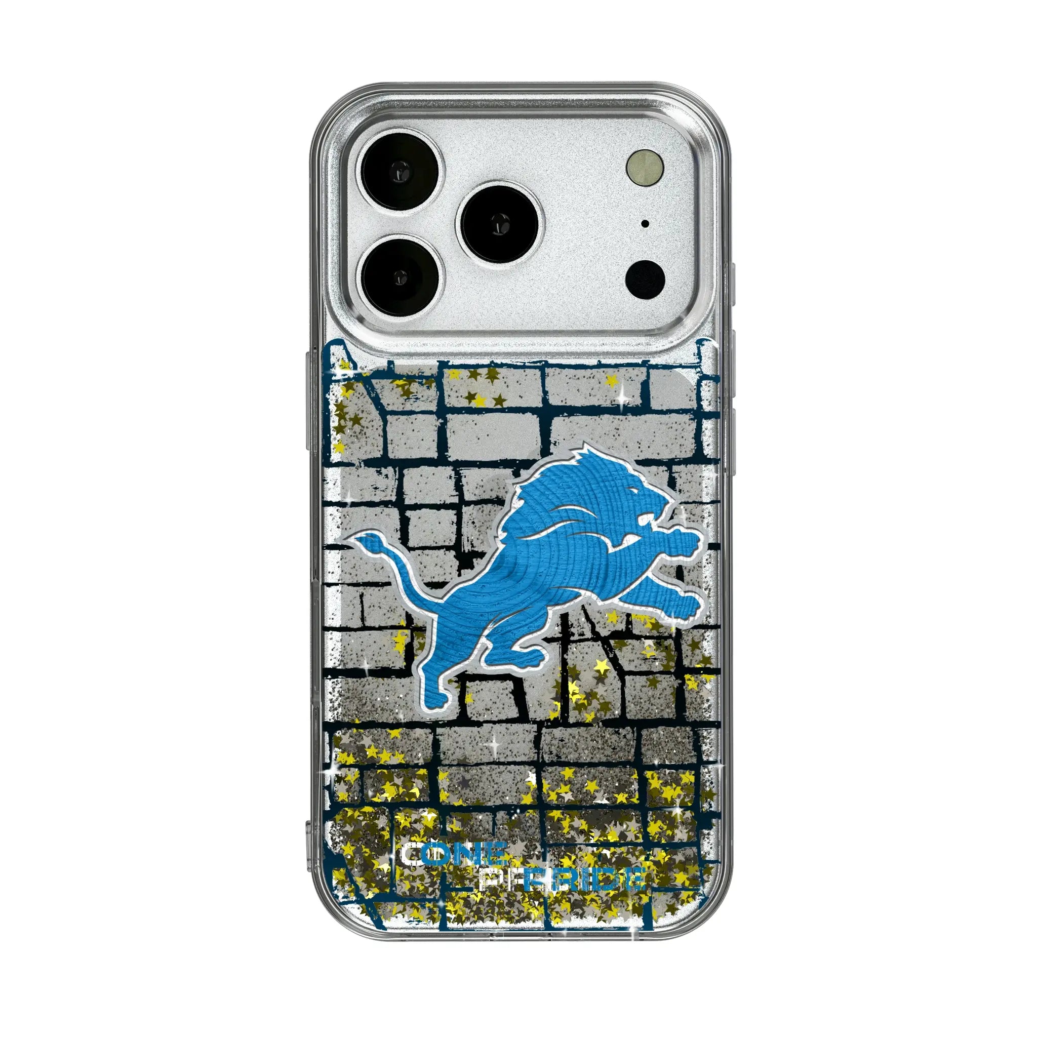 Detroit Lions Brick Glitter Phone Case for Apple iPhone