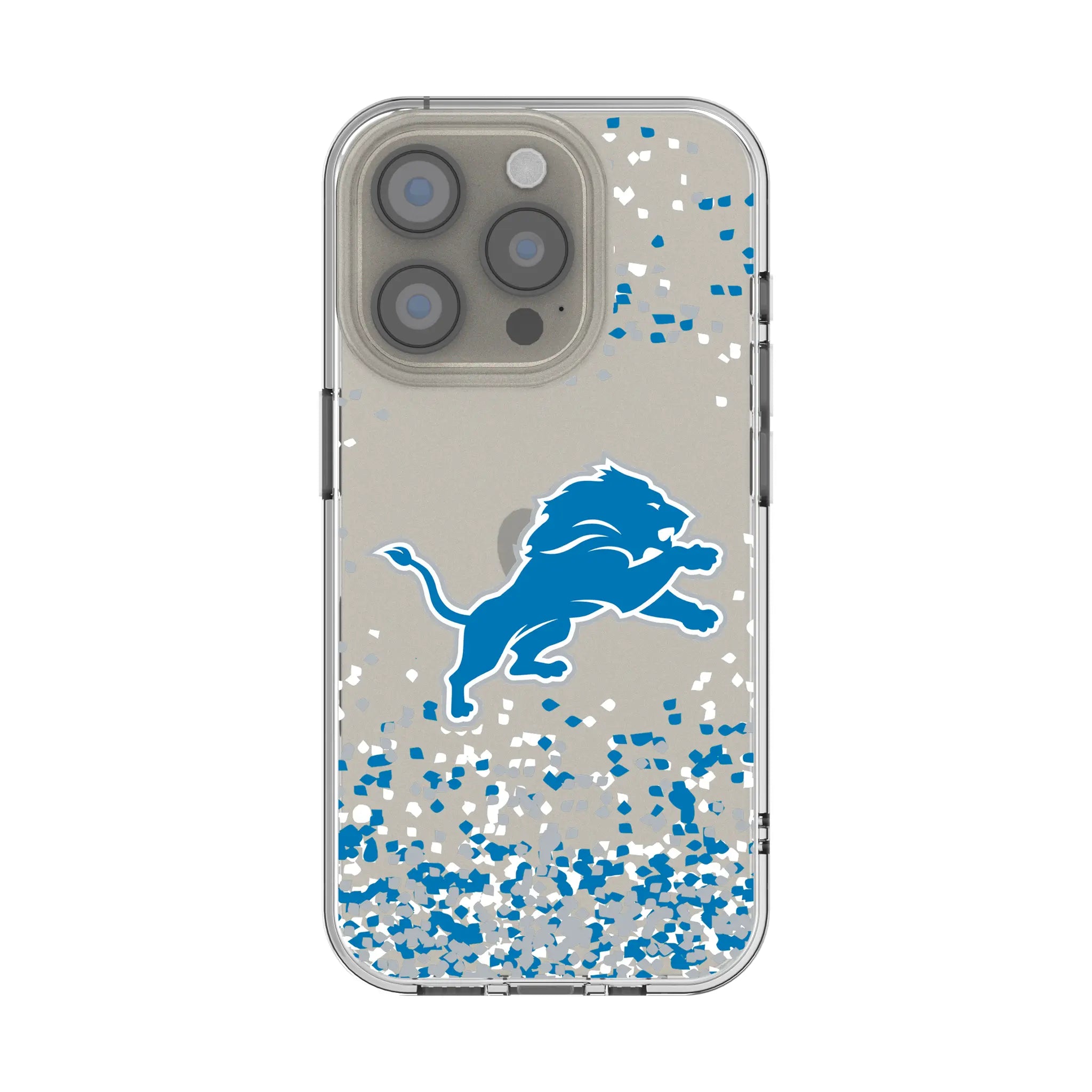 Detroit Lions Confetti Clear Phone Case for Apple iPhone