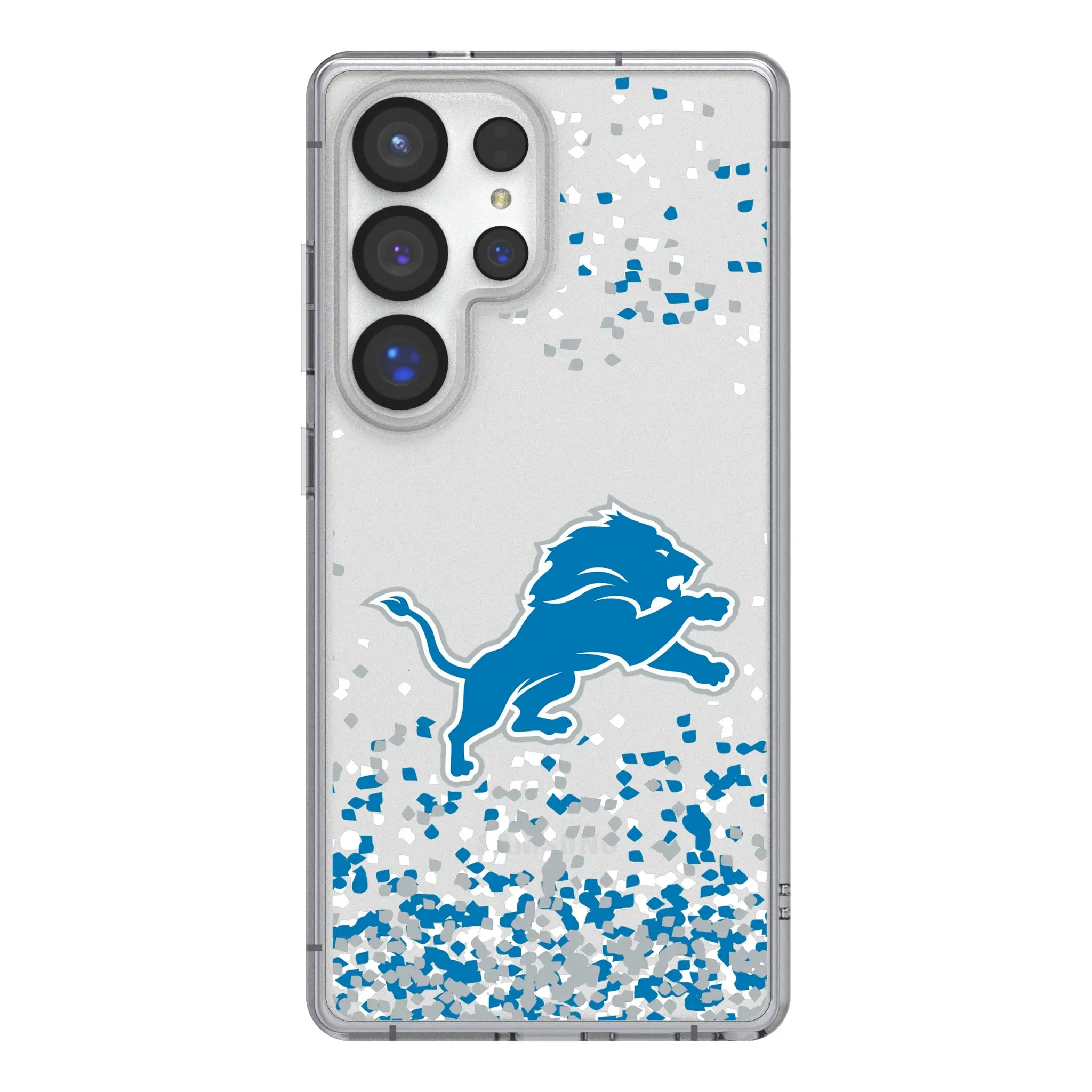 Detroit Lions Confetti Clear Phone Case for Samsung Galaxy