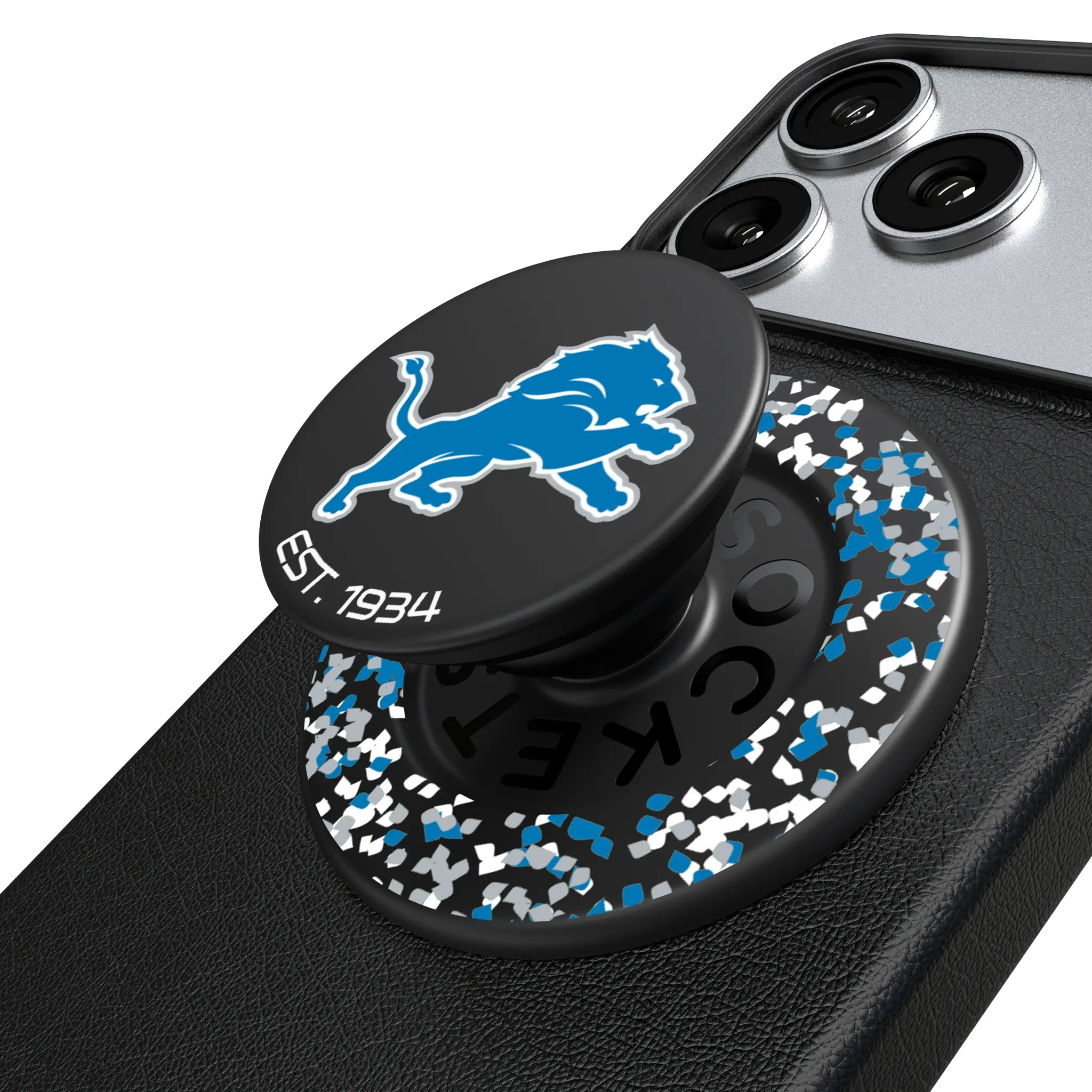 Detroit Lions Confetti PopSockets Magnetic Phone Grip and Stand