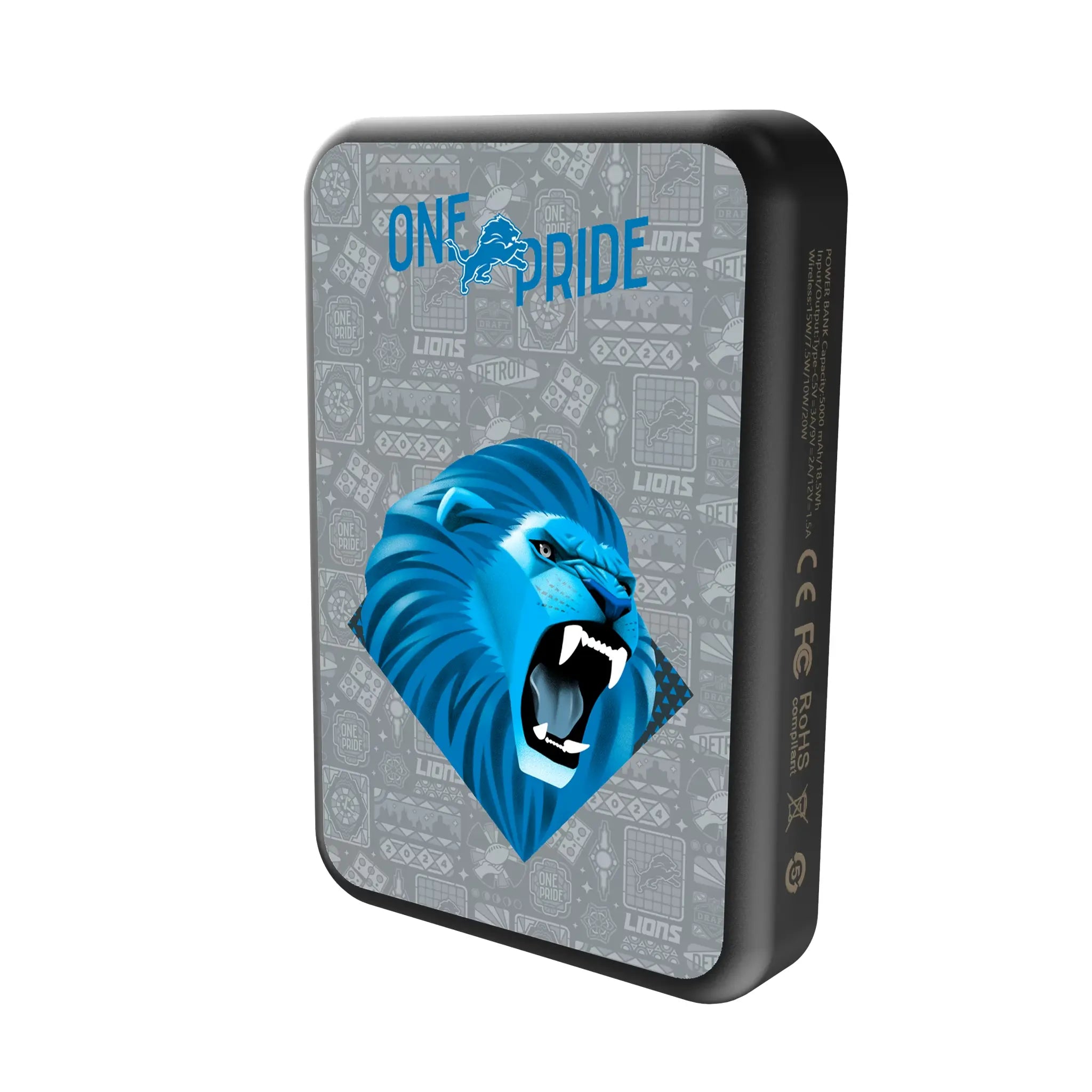 Detroit Lions 2024 Illustrated Limited Edition Wireless Mag Power Bank