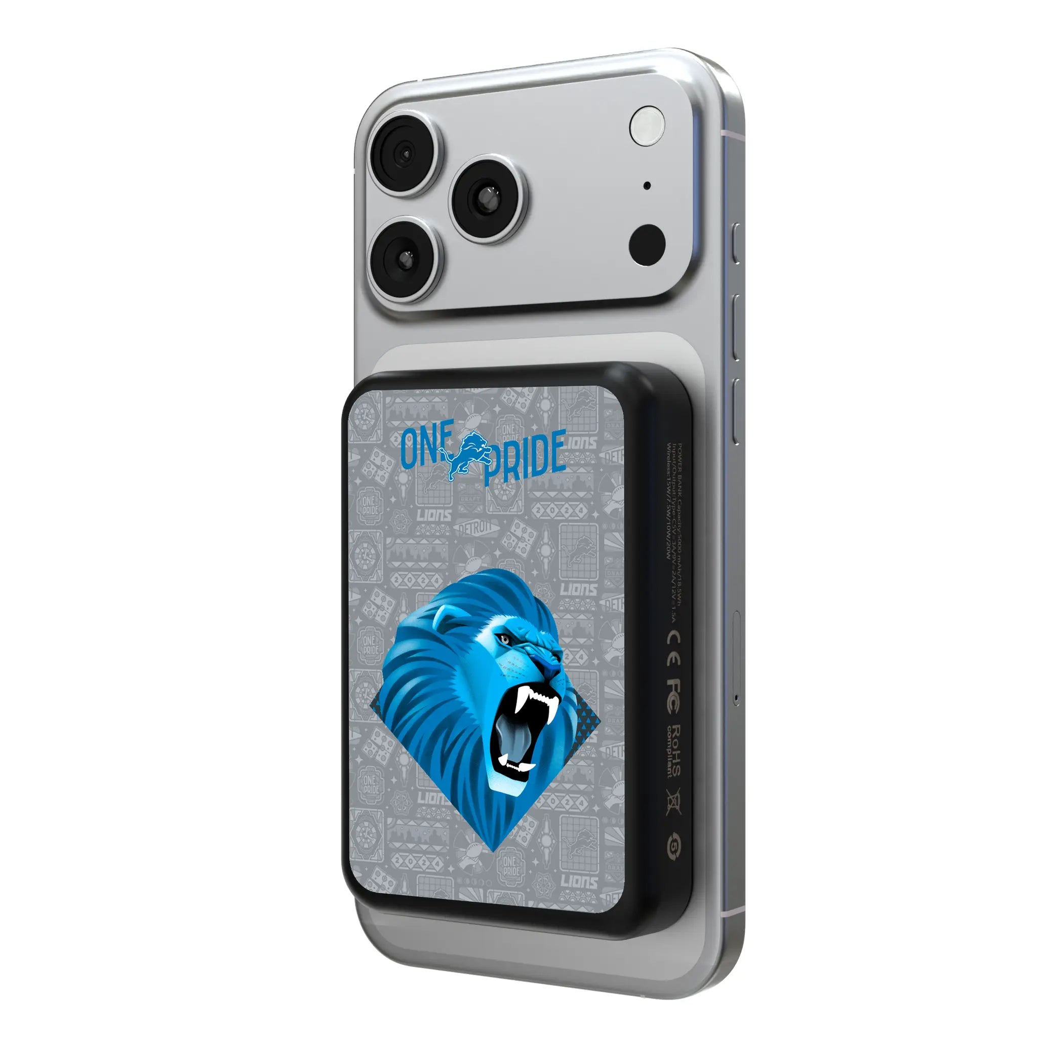 Detroit Lions 2024 Illustrated Limited Edition Wireless Mag Power Bank