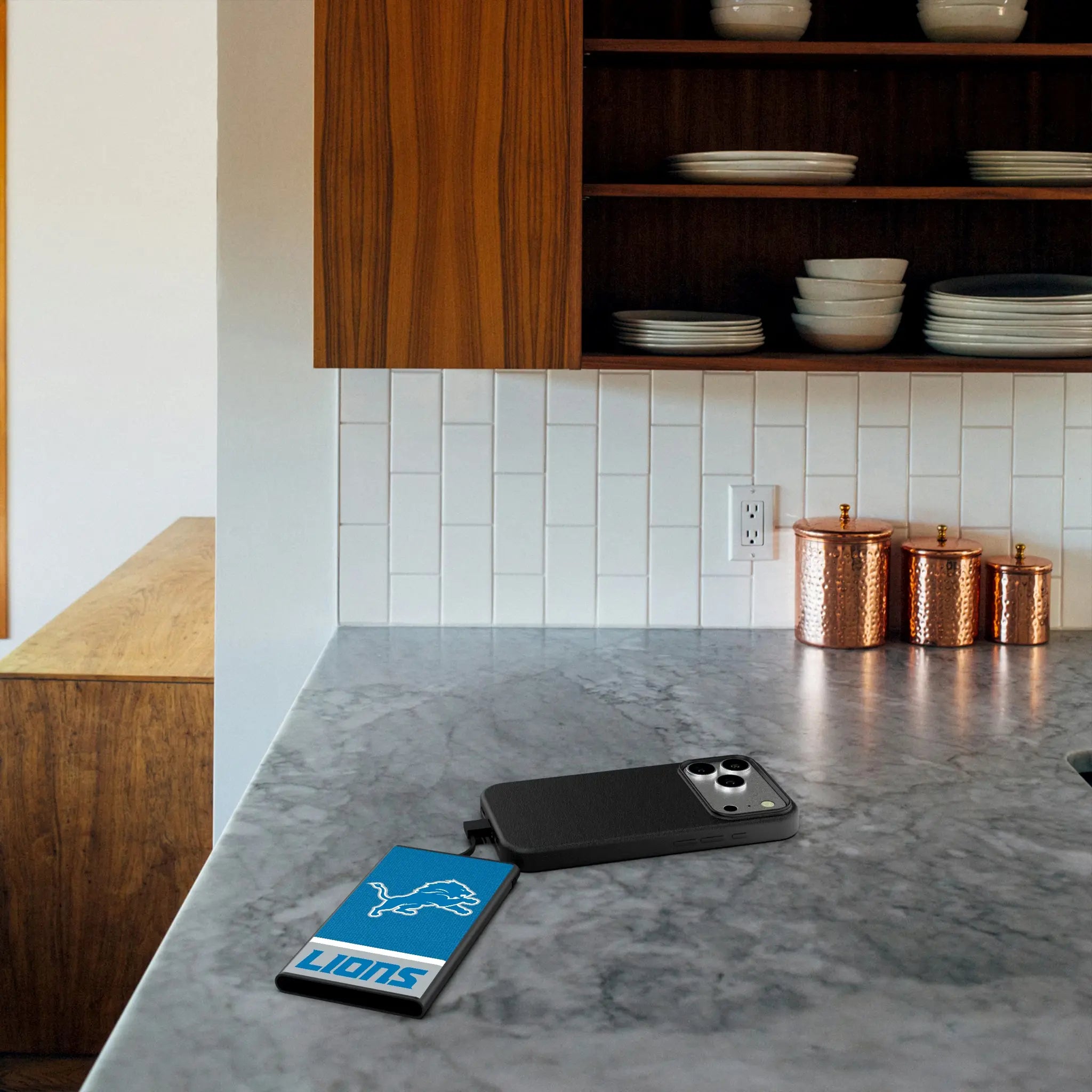 Detroit Lions Endzone Solid 5000mAh Flat Powerbank