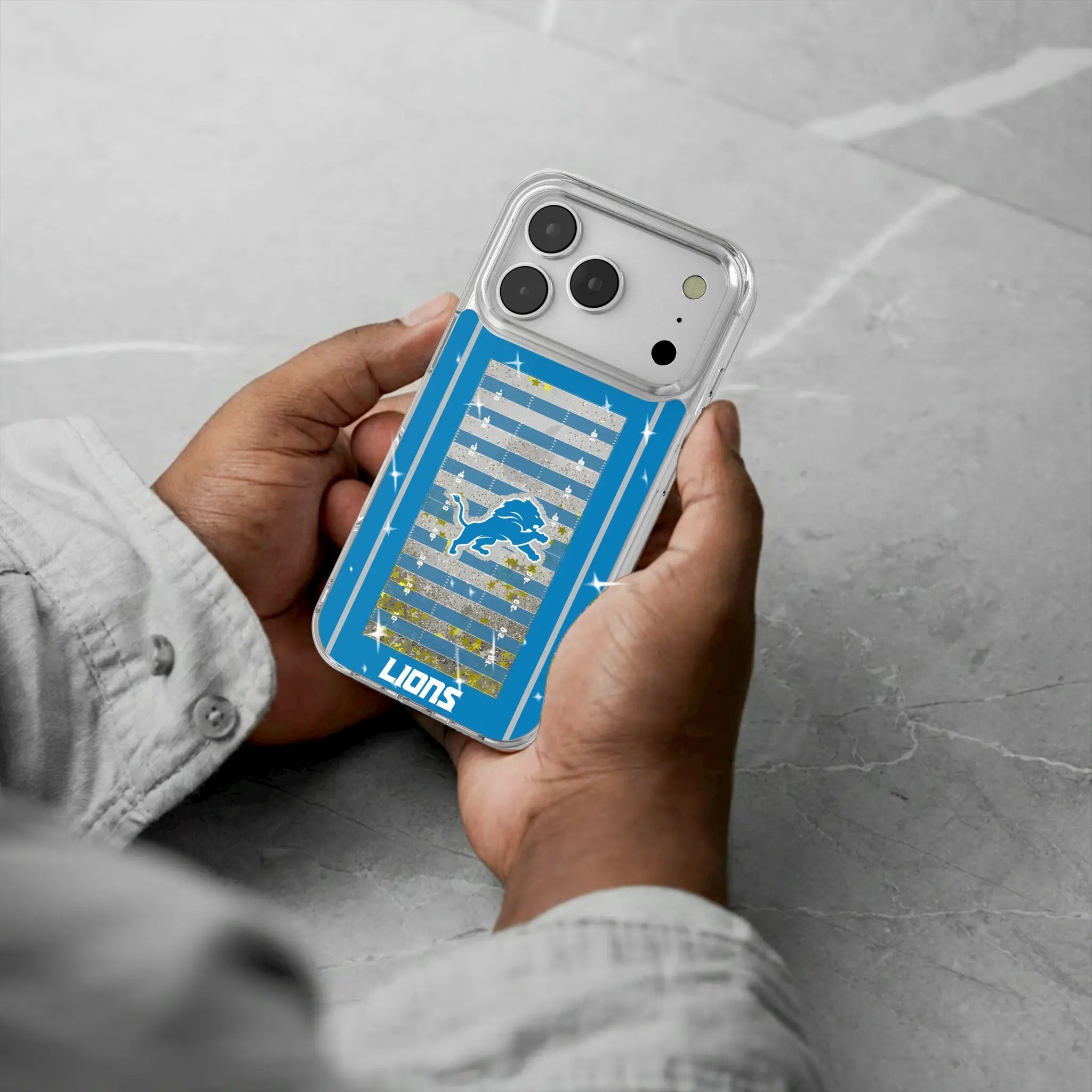 Detroit Lions Field Glitter Phone Case