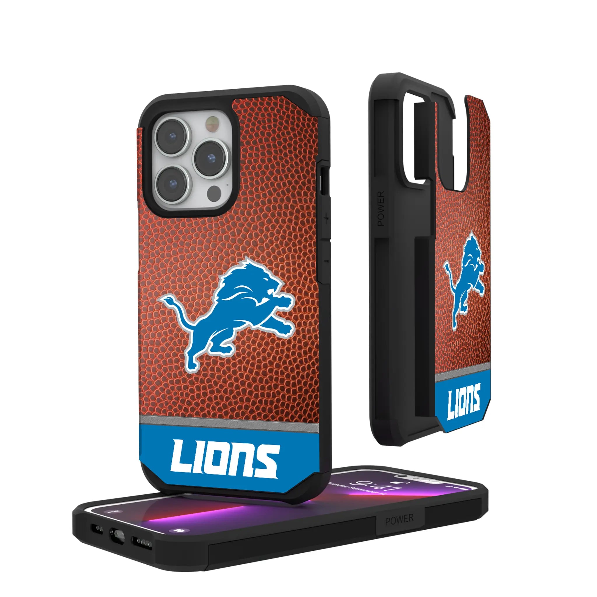 Detroit Lions Football Wordmark Rugged Phone Case