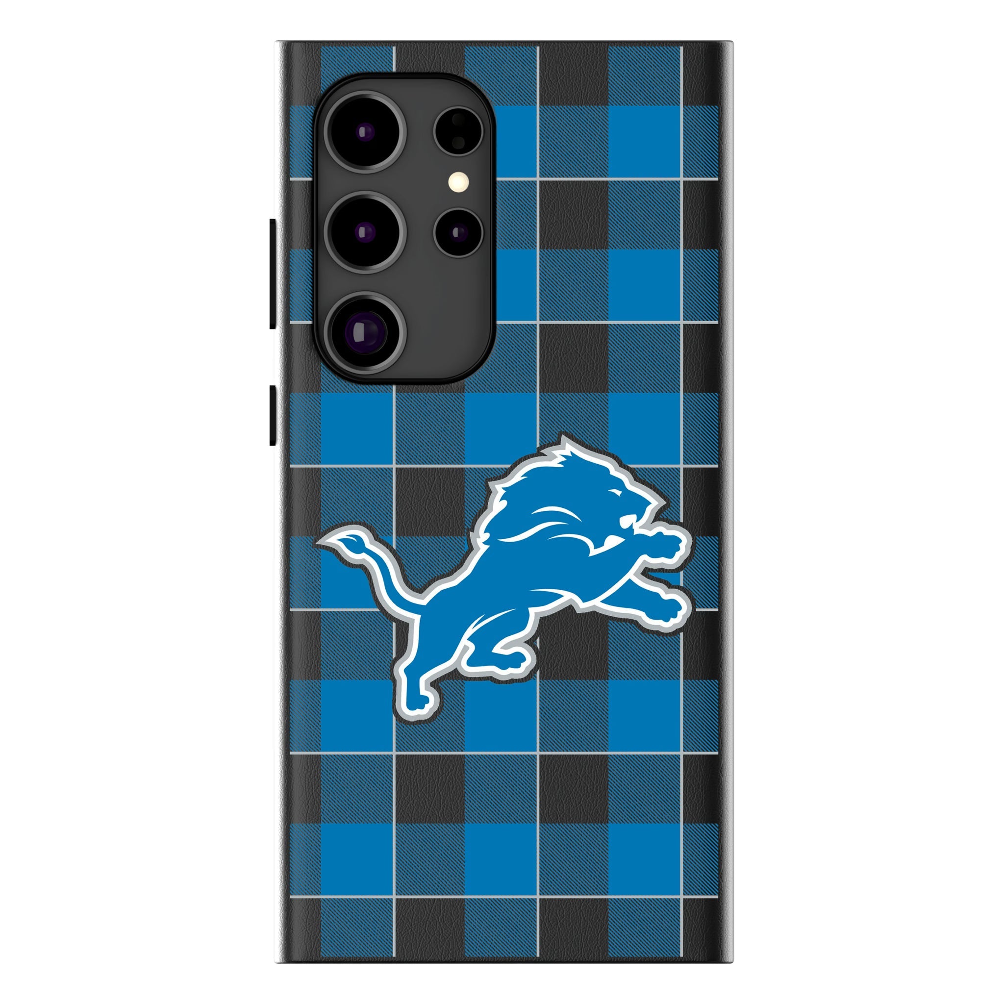 Detroit Lions Plaid MagSafe Compatible Phone Case for Samsung Galaxy