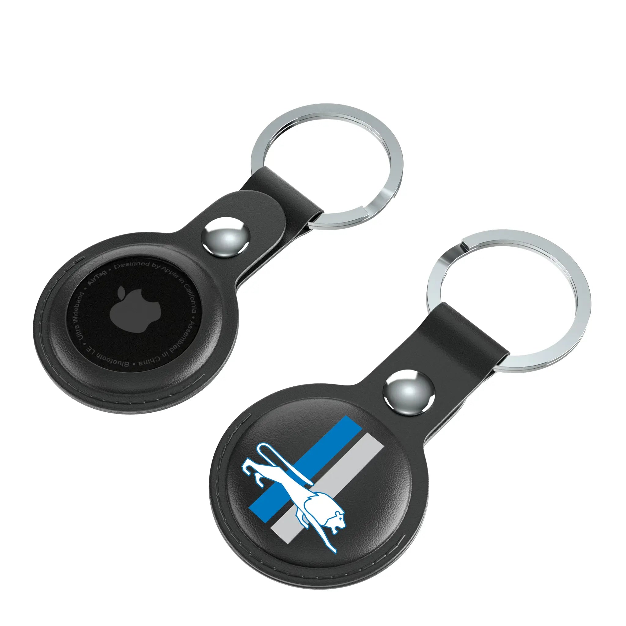 Detroit Lions Retro Insignia Black Airtag Holder 2-Pack