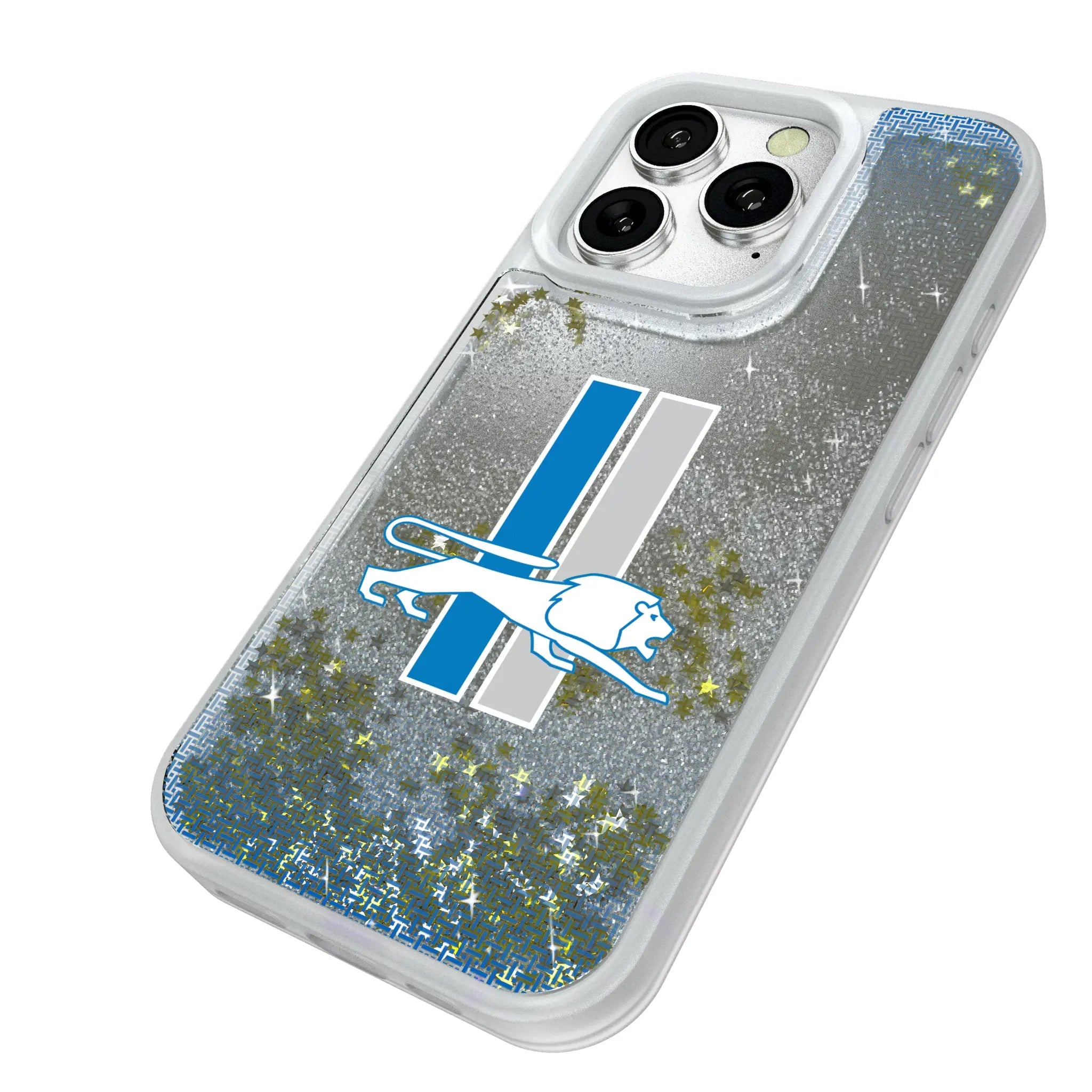 Detroit Lions Retro Linen Glitter Phone Case