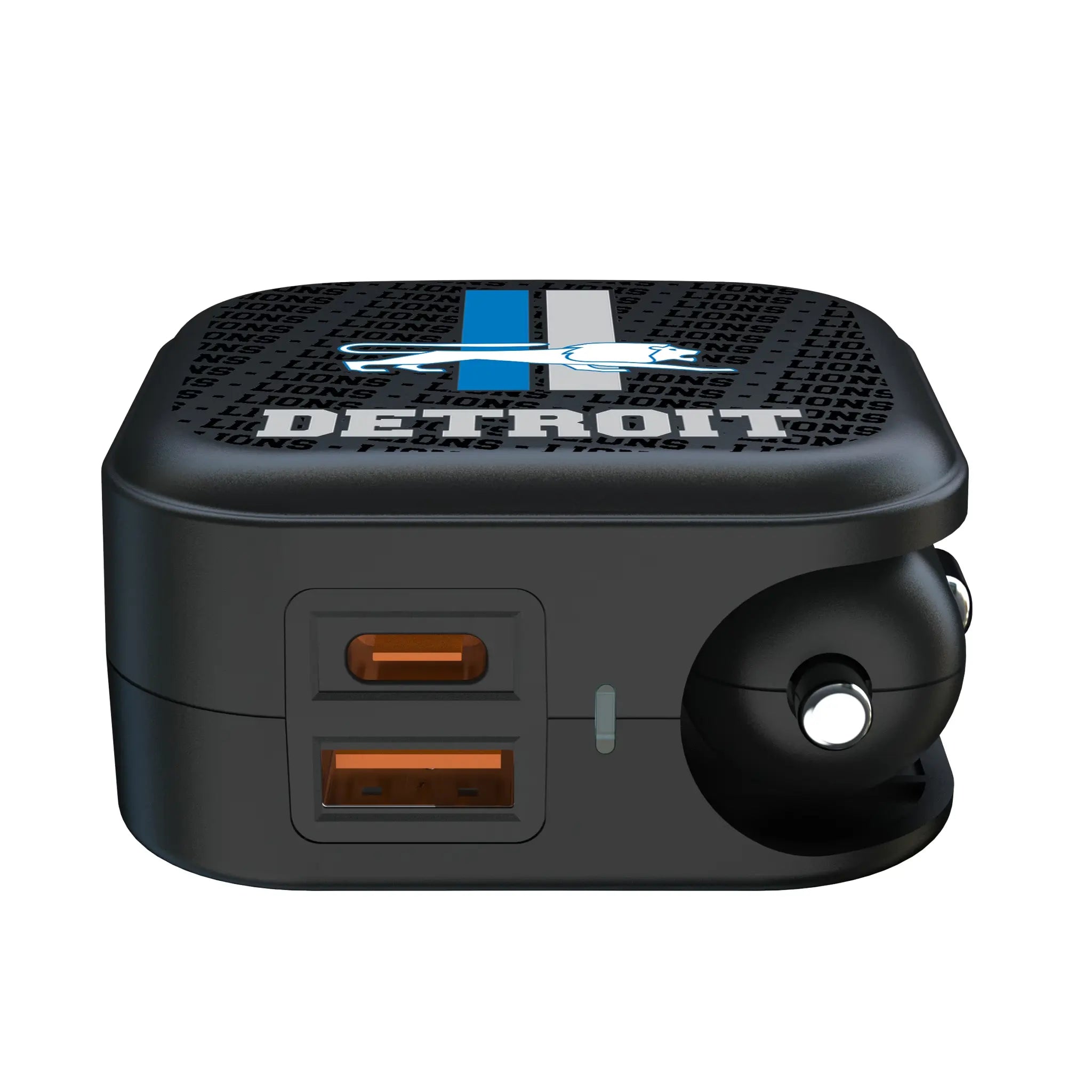 Detroit Lions Retro Text Backdrop 2 in 1 USB A/C Charger