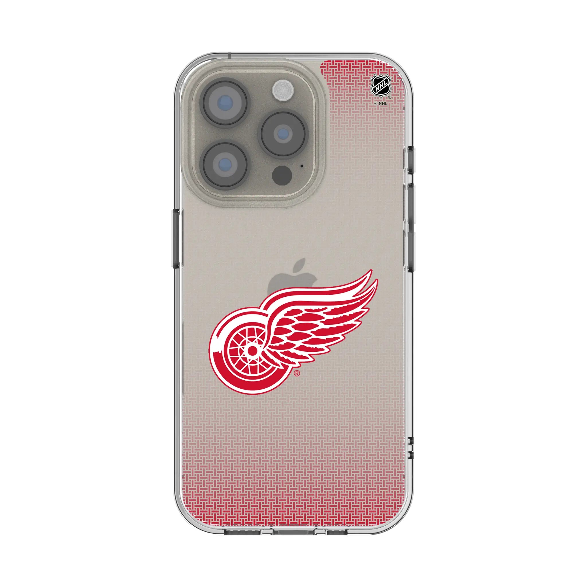 Detroit Red Wings Linen Clear Phone Case for Apple iPhone