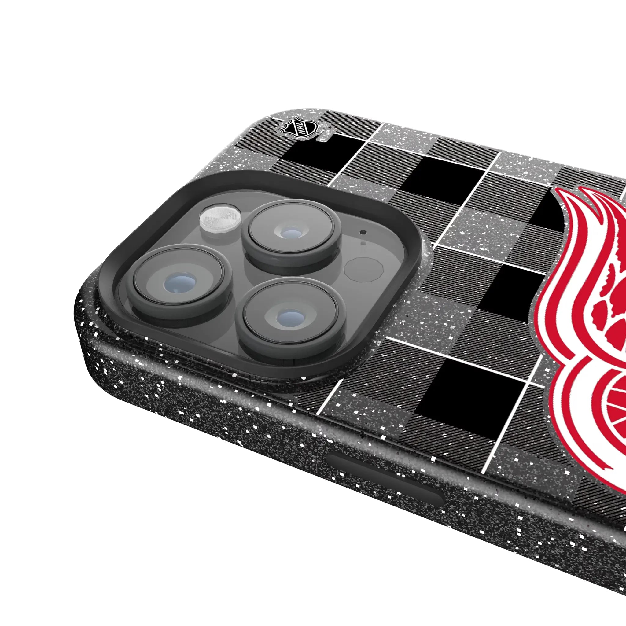 Detroit Red Wings Plaid Bling Phone Case