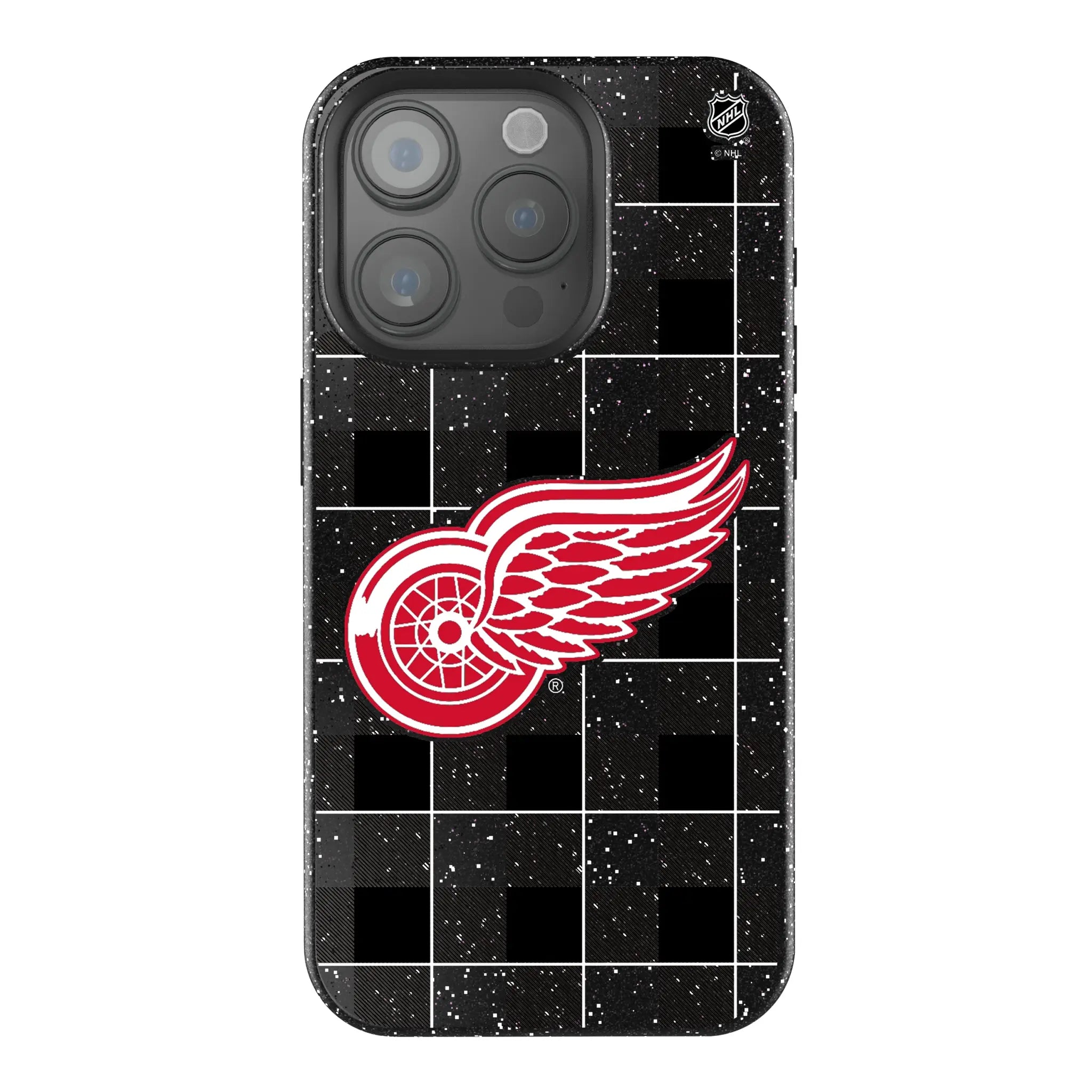 Detroit Red Wings Plaid Bling Phone Case