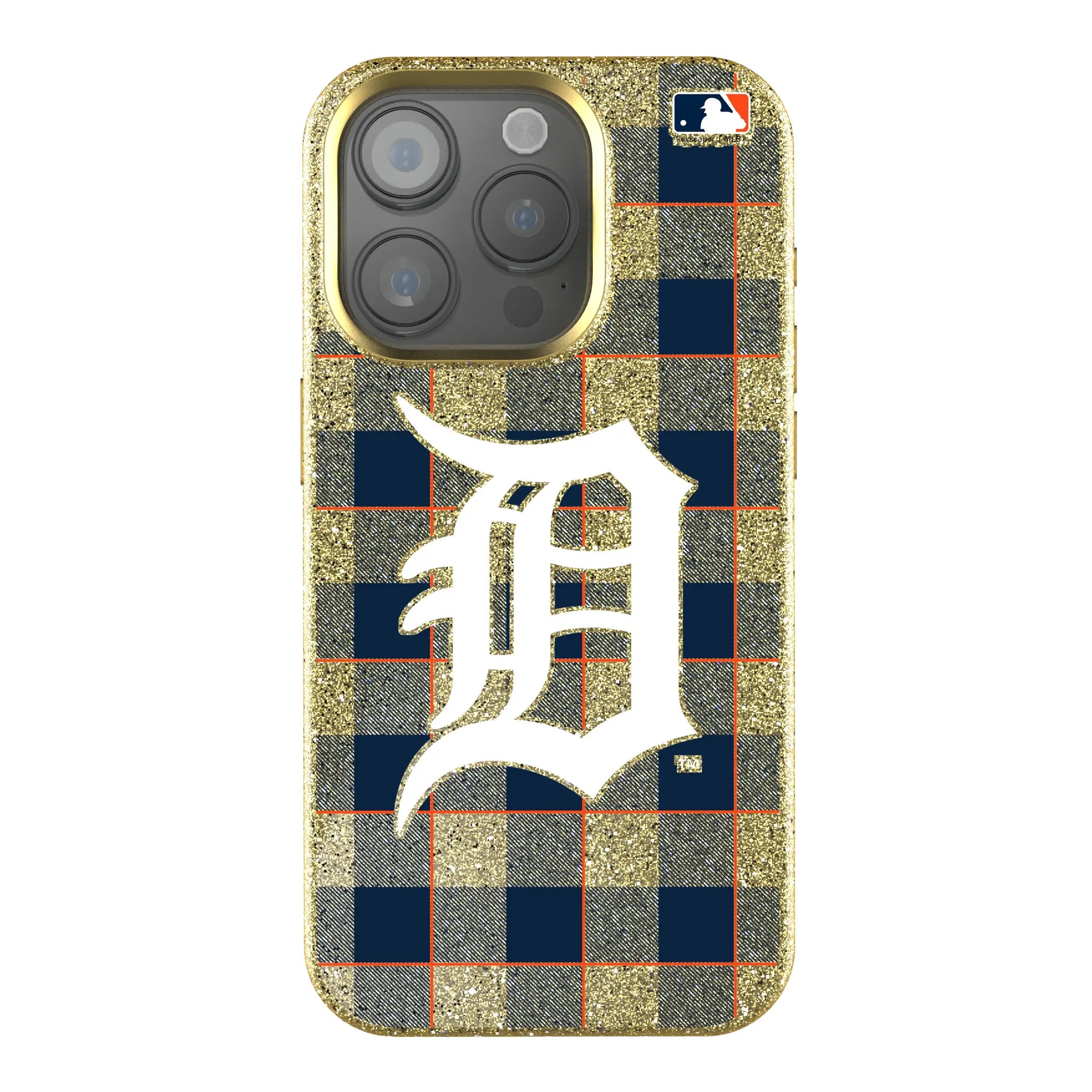 Detroit Tigers Plaid Bling Phone Case