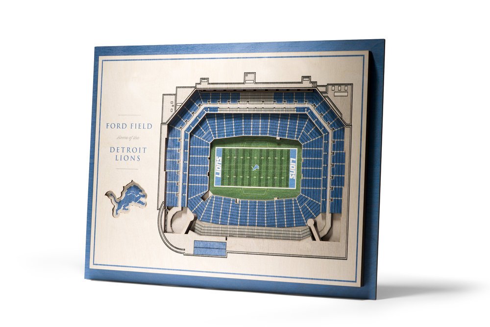 Detroit Lions 5-Layer 17" x 13" StadiumViews 3D Wood Wall Art (Copy) - Sports Collectibles, Sports Memorabilia, Sports Fan Shop, Sports Gifts