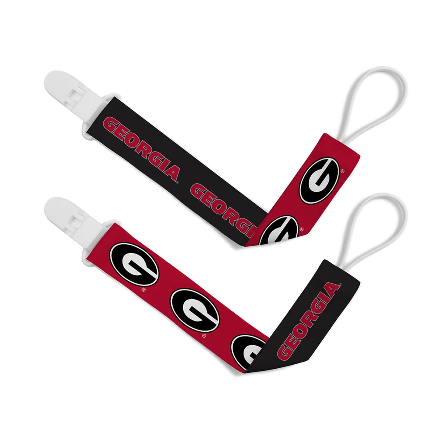 Georgia Bulldogs Pacifier Clip 2-Pack - Perfect for Little Fans