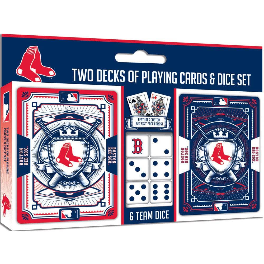 Boston Red Sox 2-Pack Playing Cards and Dice Set - Sports Gifts, Sports Memorabilia, Sports Collectibles, Fan Shop