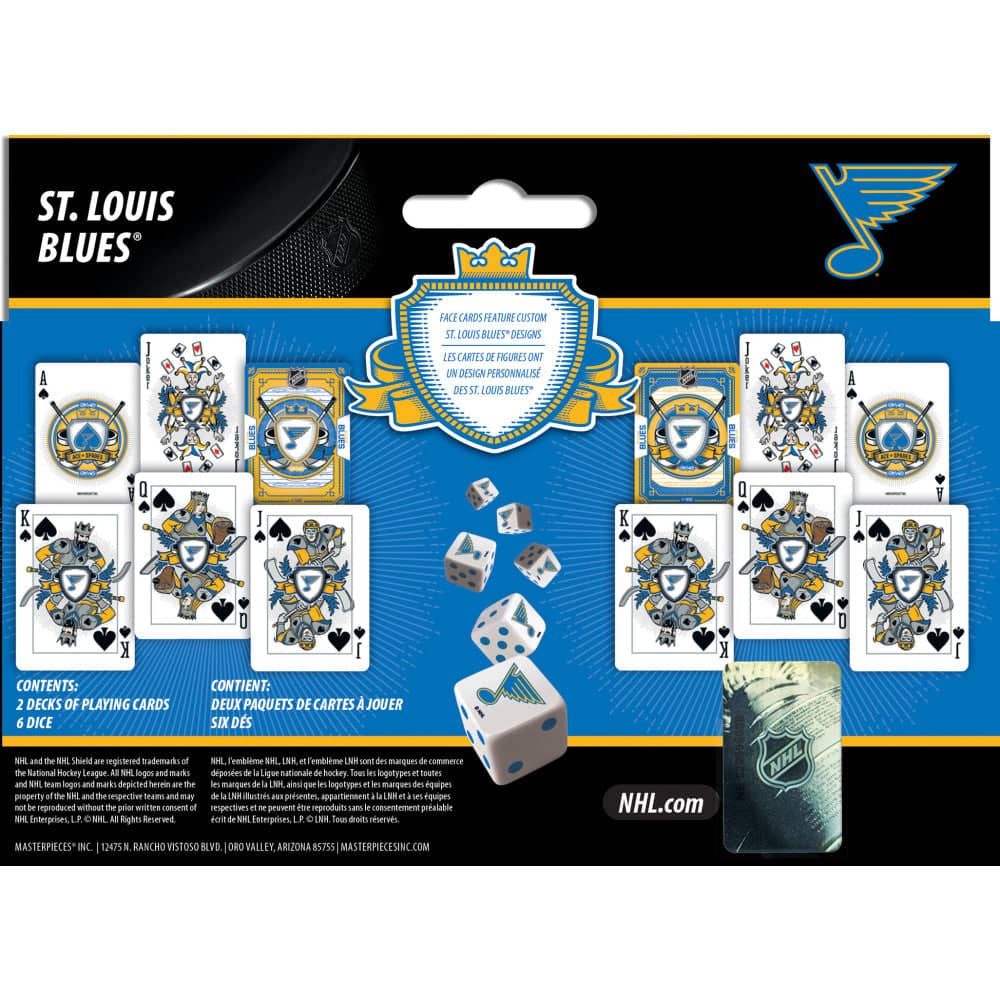 St. Louis Blues 2-Pack Playing Cards & Dice Set - Sports Gifts, Sports Memorabilia, Sports Collectibles, Fan Shop